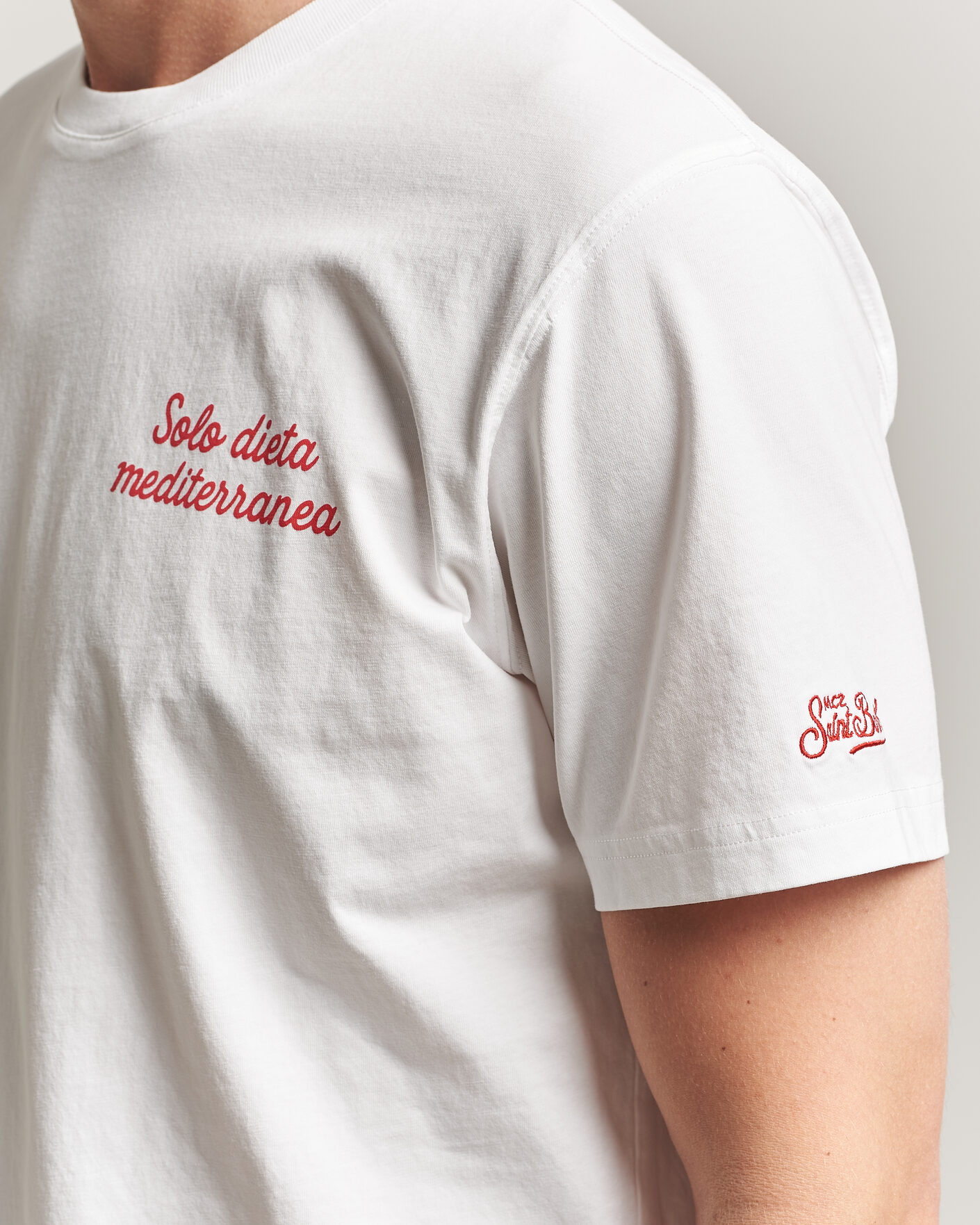 Heren | T-shirts | MC2 Saint Barth | Back Printed Cotton T-Shirt Dieta Mediterranea