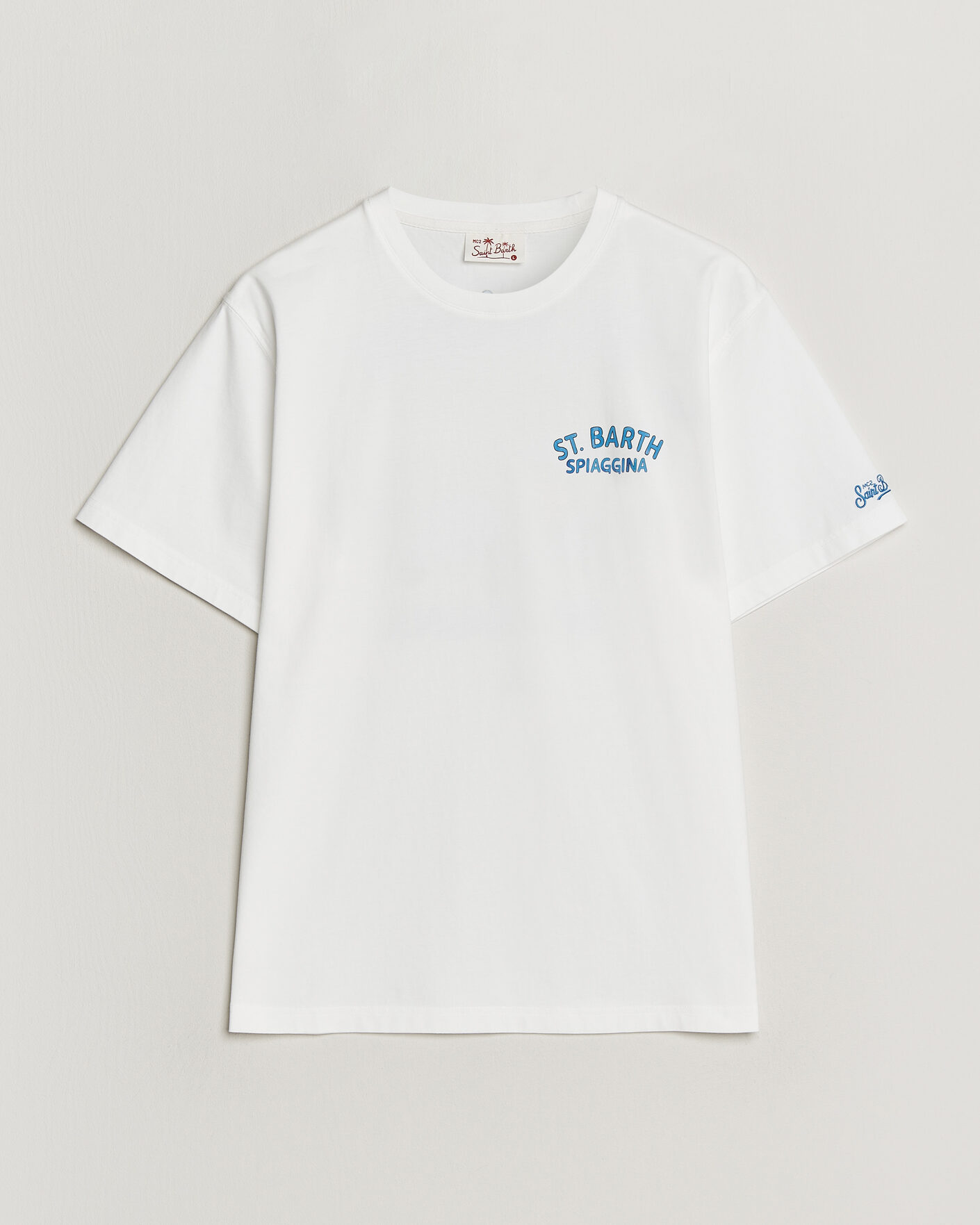 Heren | T-shirts | MC2 Saint Barth | Back Printed Cotton T-Shirt Spiaggina