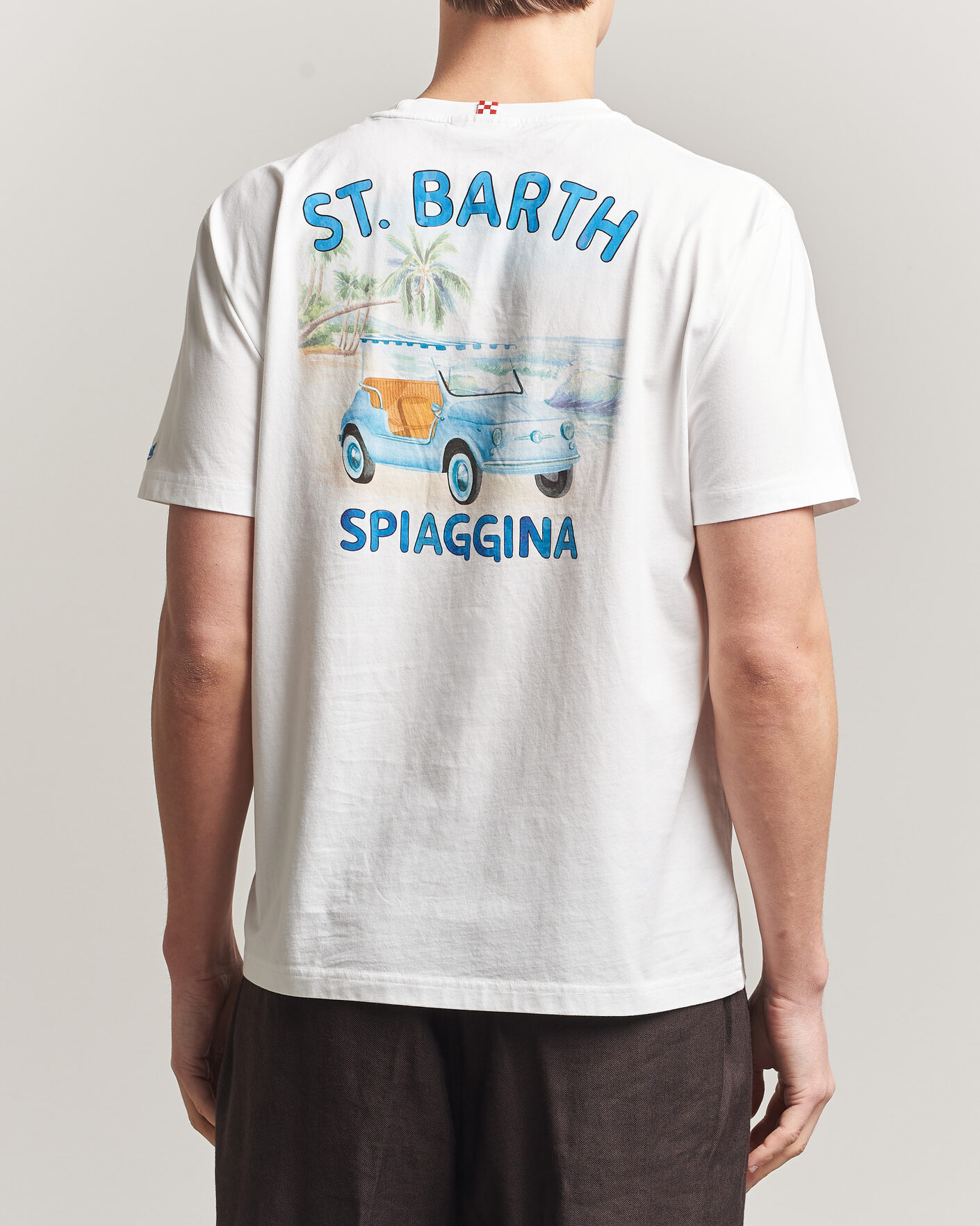 Heren | T-shirts | MC2 Saint Barth | Back Printed Cotton T-Shirt Spiaggina