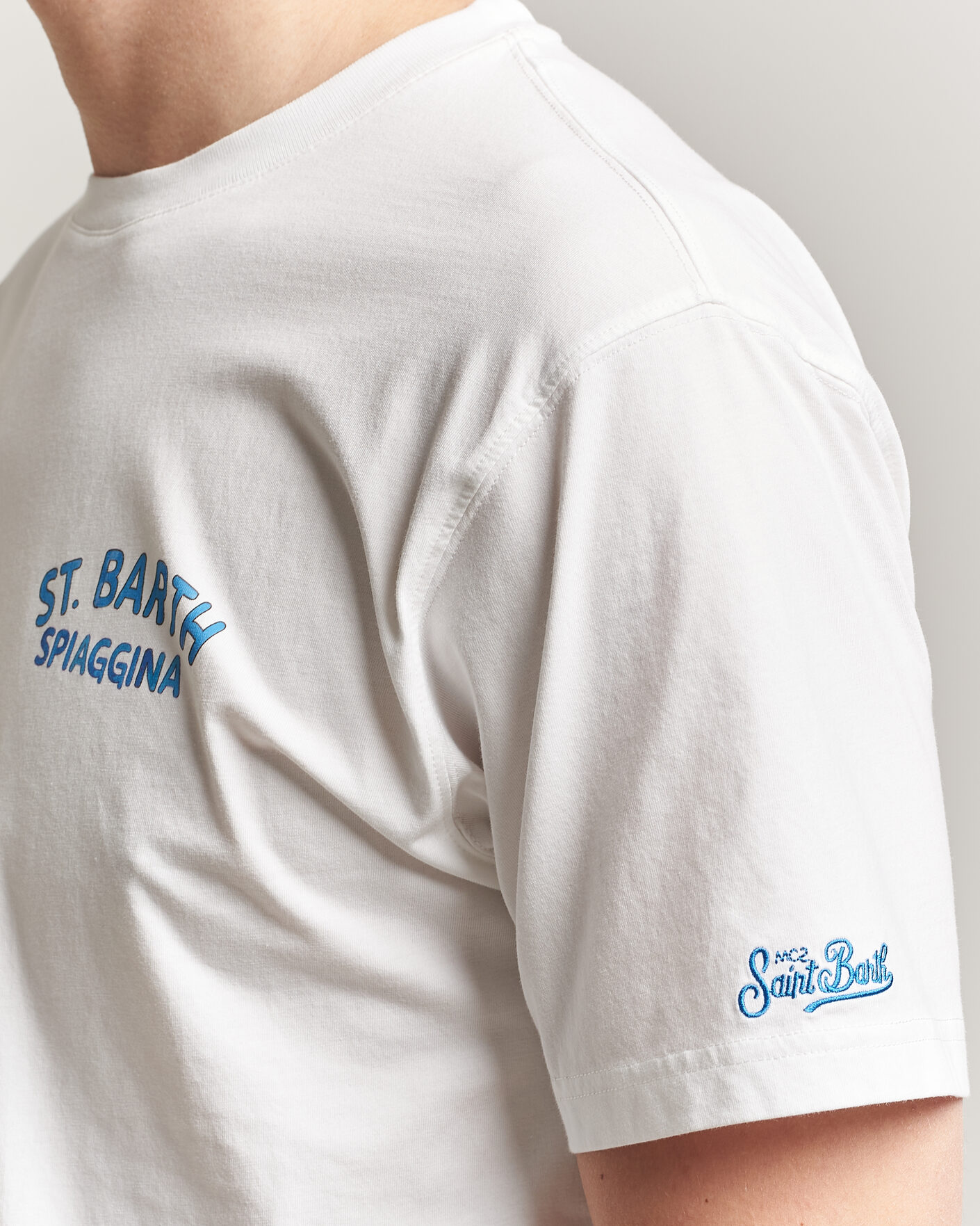 Heren | T-shirts | MC2 Saint Barth | Back Printed Cotton T-Shirt Spiaggina