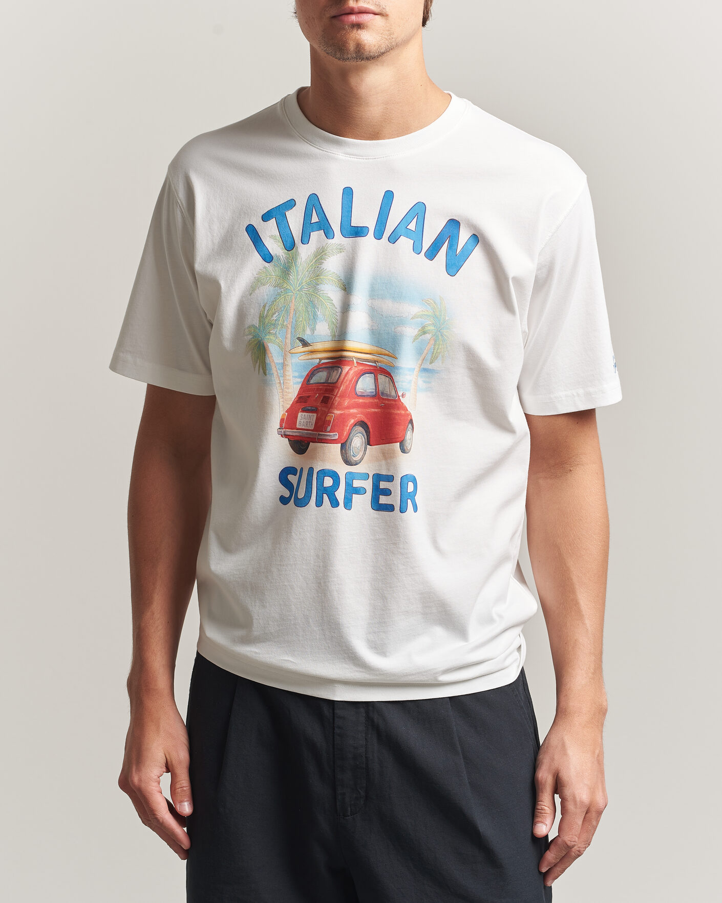 Heren | T-shirts | MC2 Saint Barth | Printed Cotton T-Shirt Italian Surfer