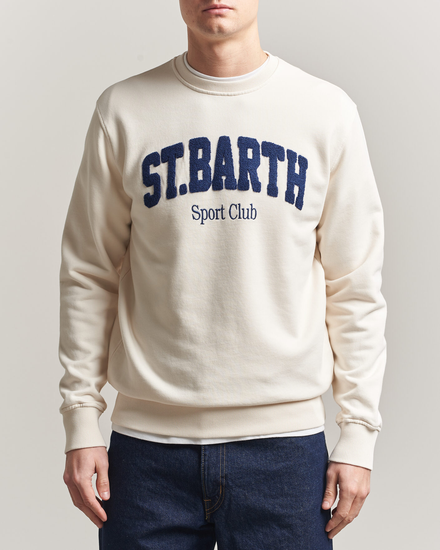 Heren | Truien | MC2 Saint Barth | Terry Cotton Logo Sweatshirt Off White