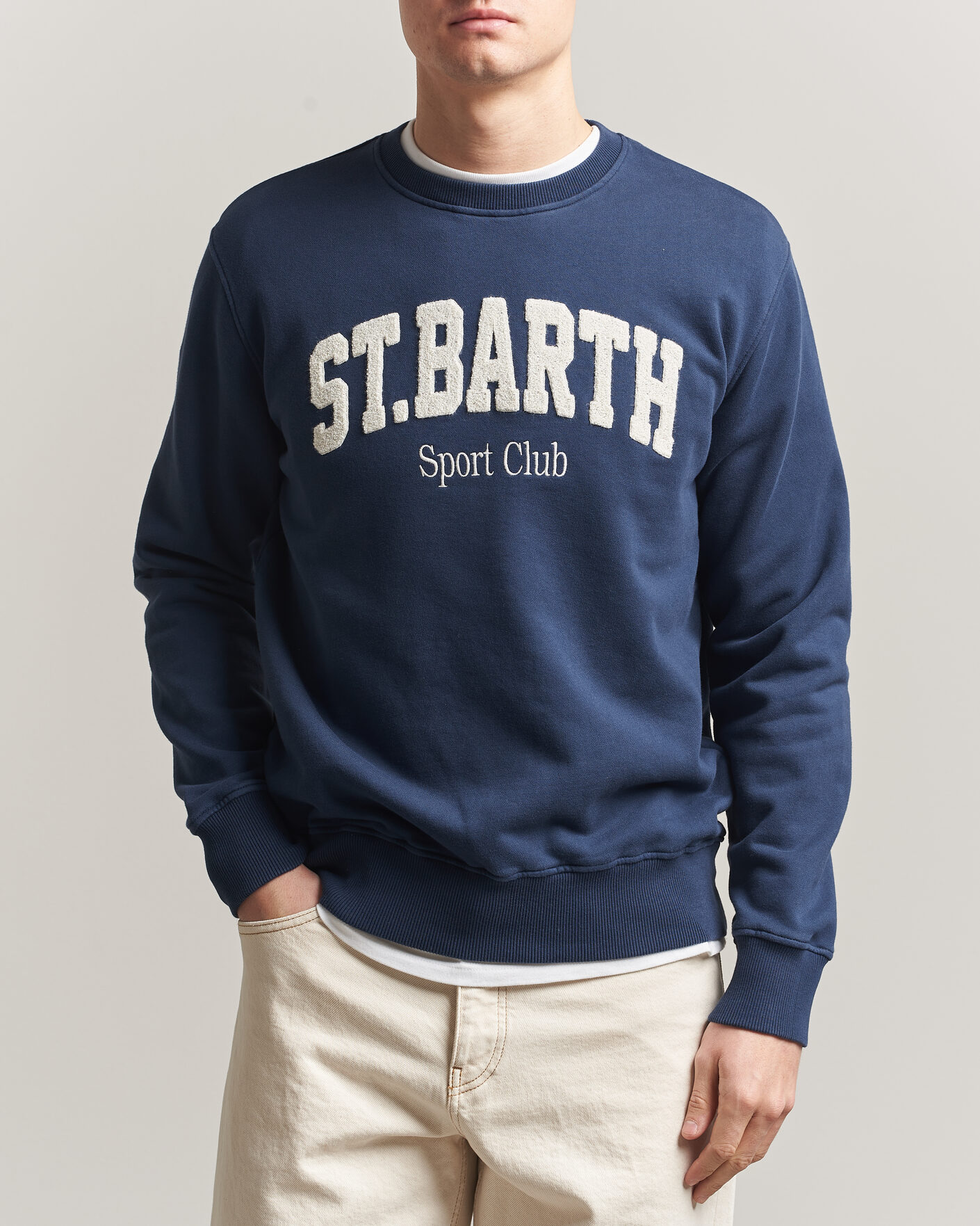 Heren | Truien | MC2 Saint Barth | Terry Cotton Logo Sweatshirt Navy