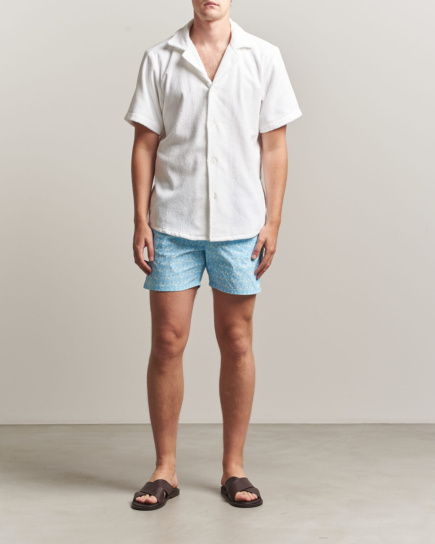 Heren | Zwembroek | MC2 Saint Barth | Printed Swim Shorts Blue Palms
