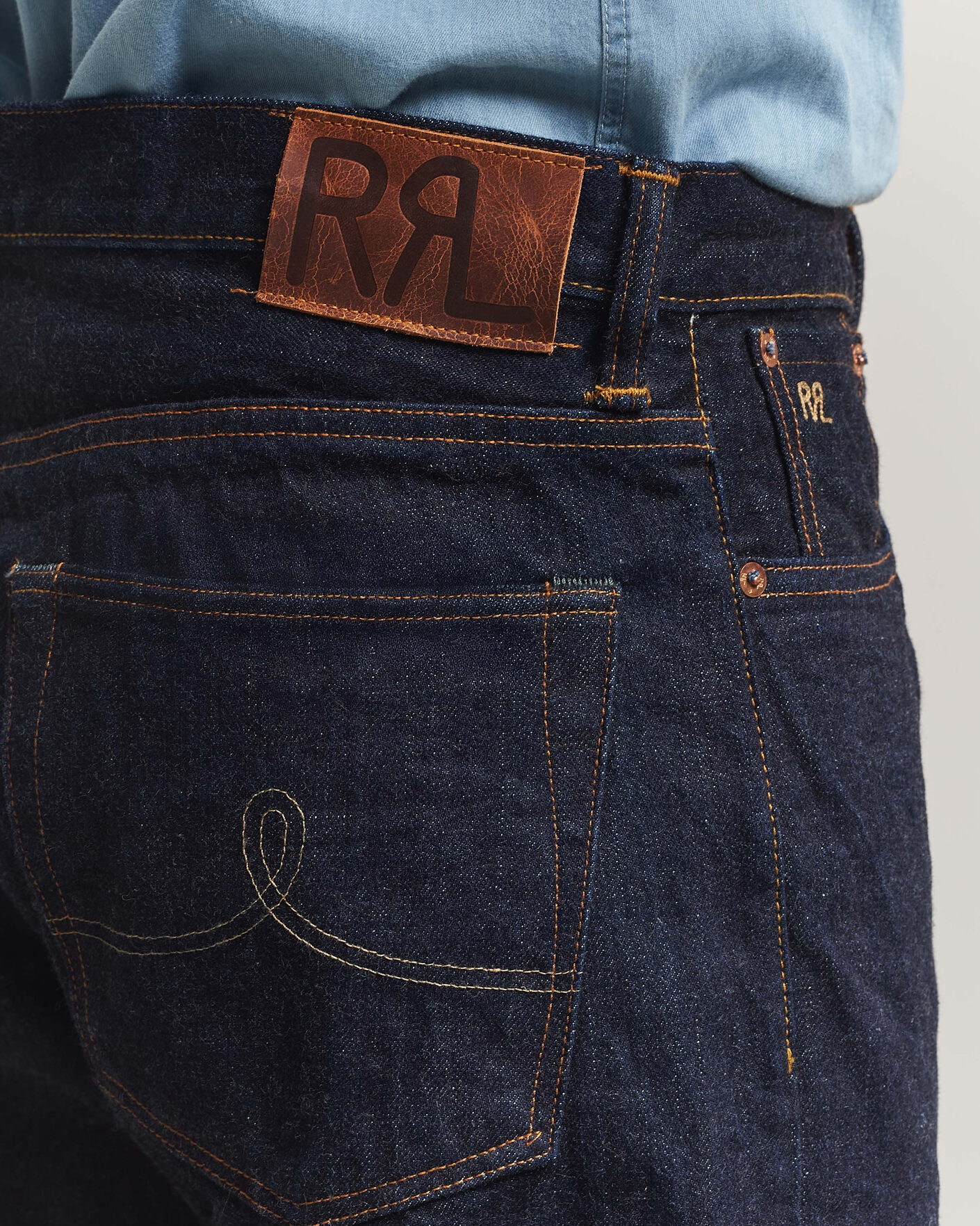 Heren | Jeans | RRL | Vintage Fit 5-Pocket Denim East/West Rinse