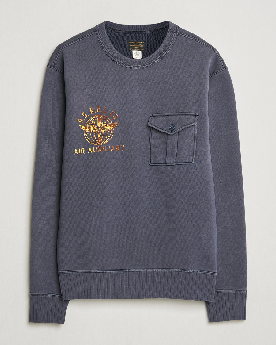 Heren | Truien | RRL | Training Crew Sweatshirt Faded Blue