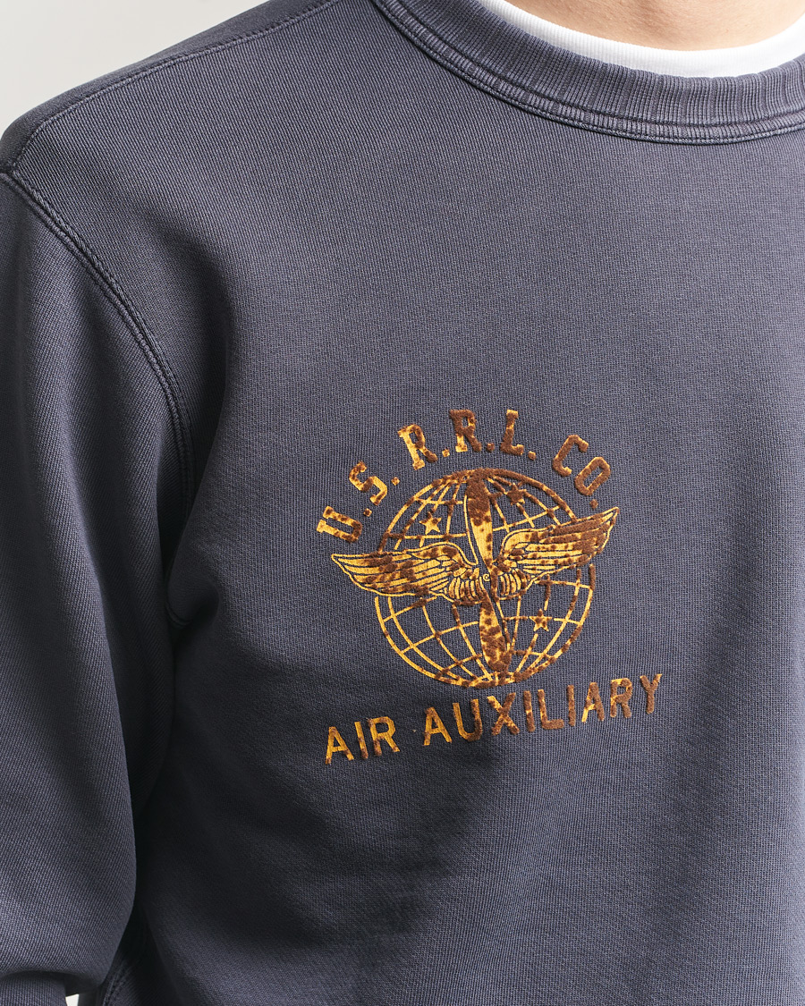 Heren | Truien | RRL | Training Crew Sweatshirt Faded Blue