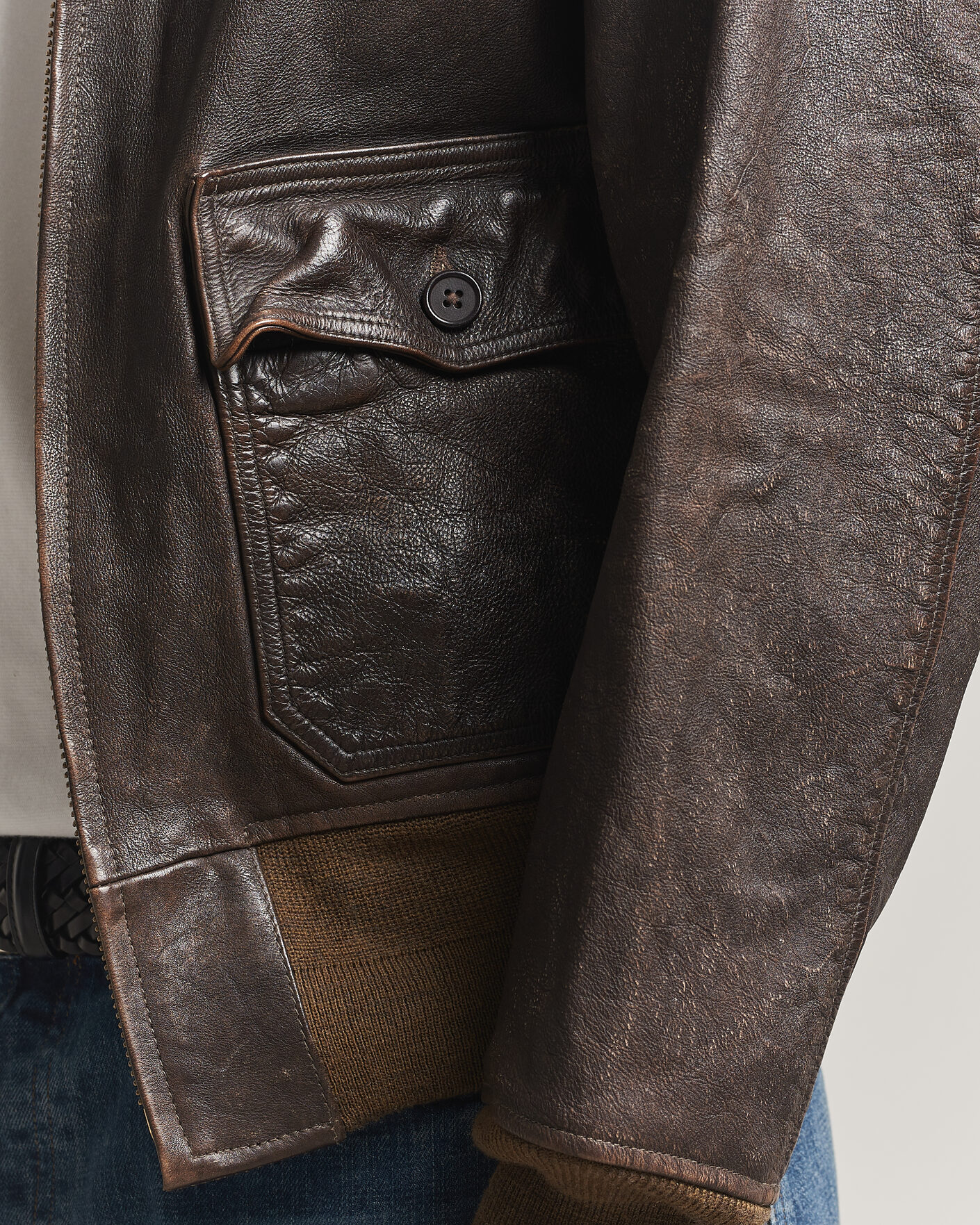 Heren | Jassen | RRL | Pratt Leather Jacket Vintage Brown