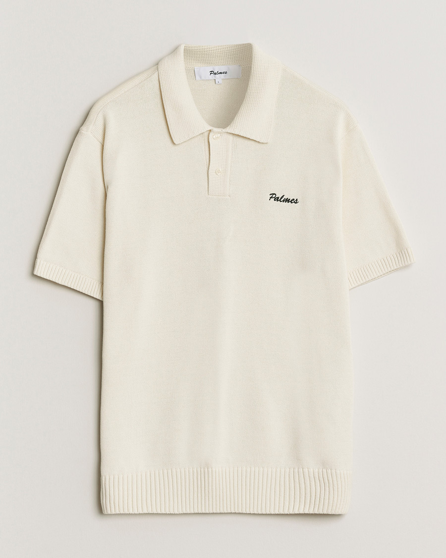 Heren | Polo's | Palmes | Cotton Knit Polo Off White