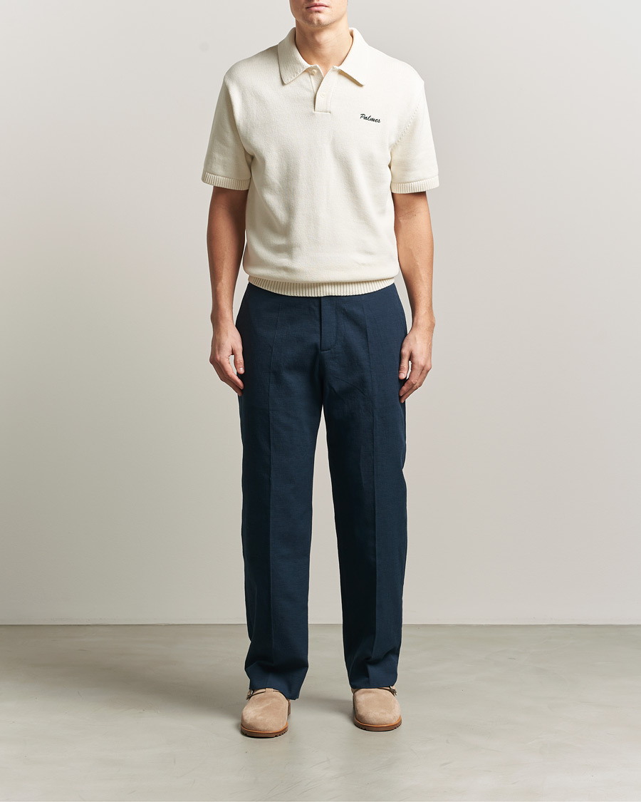 Heren | Polo's | Palmes | Cotton Knit Polo Off White