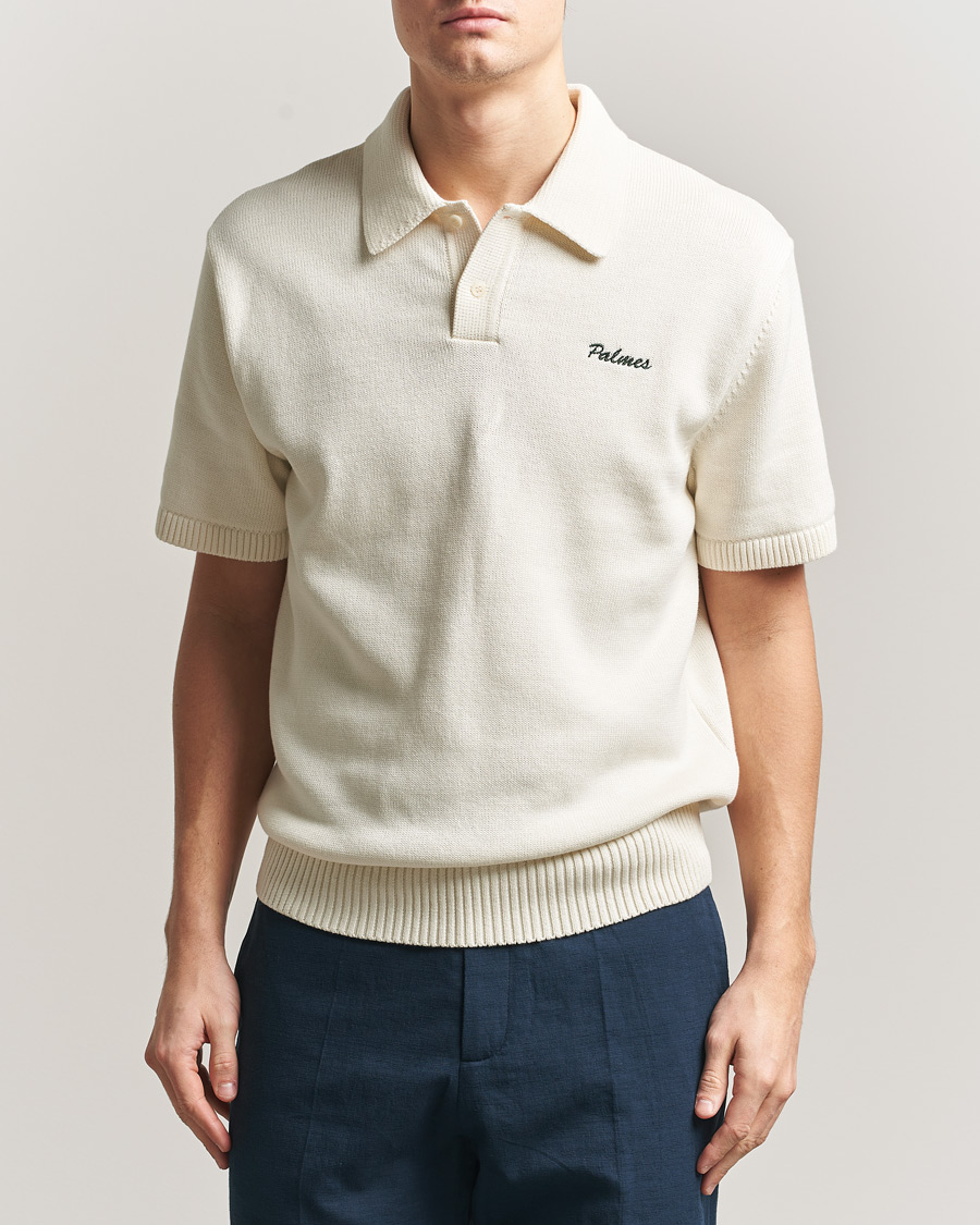 Heren | Polo's | Palmes | Cotton Knit Polo Off White
