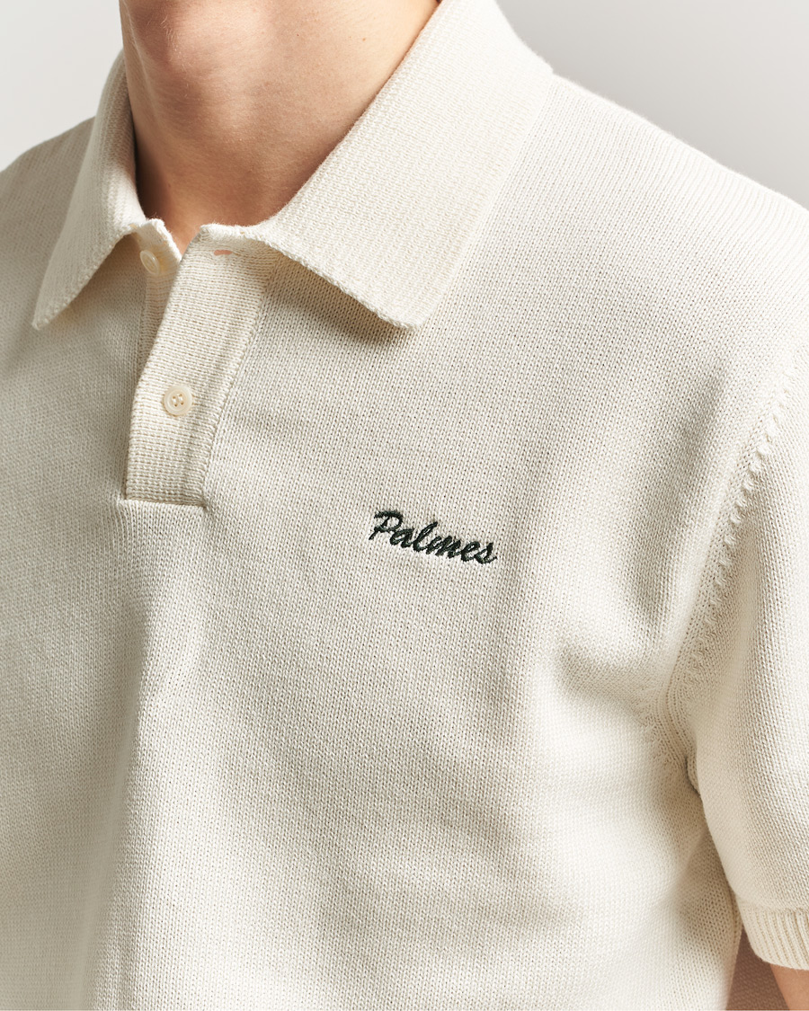 Heren | Polo's | Palmes | Cotton Knit Polo Off White