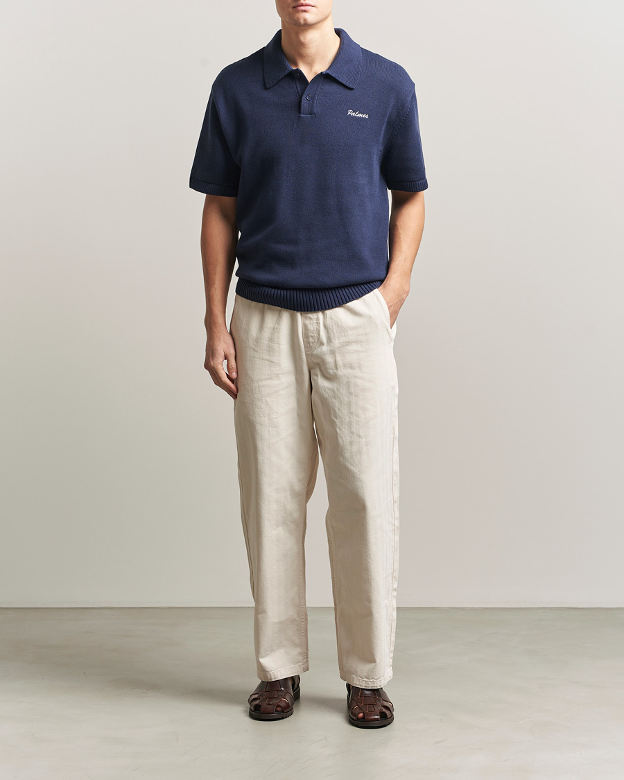 Heren | Polo's | Palmes | Cotton Knit Polo Navy