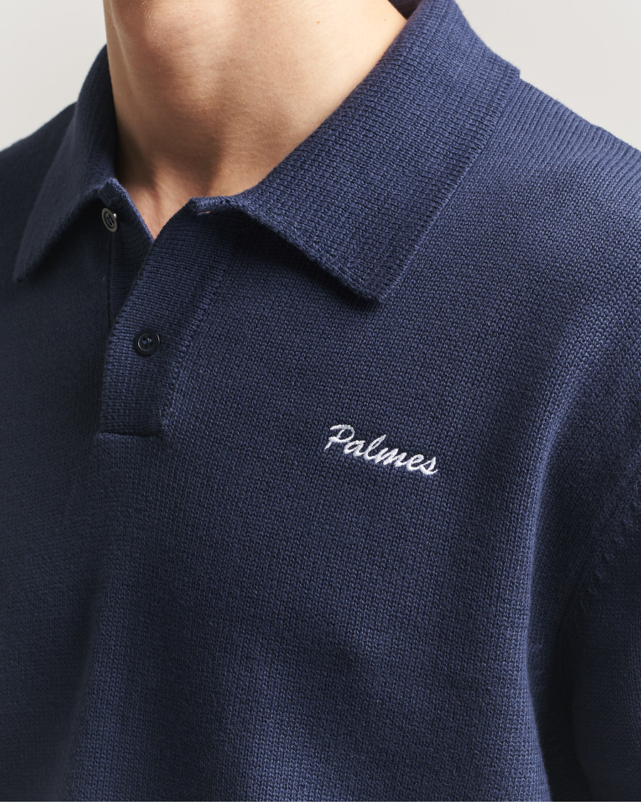 Heren | Polo's | Palmes | Cotton Knit Polo Navy