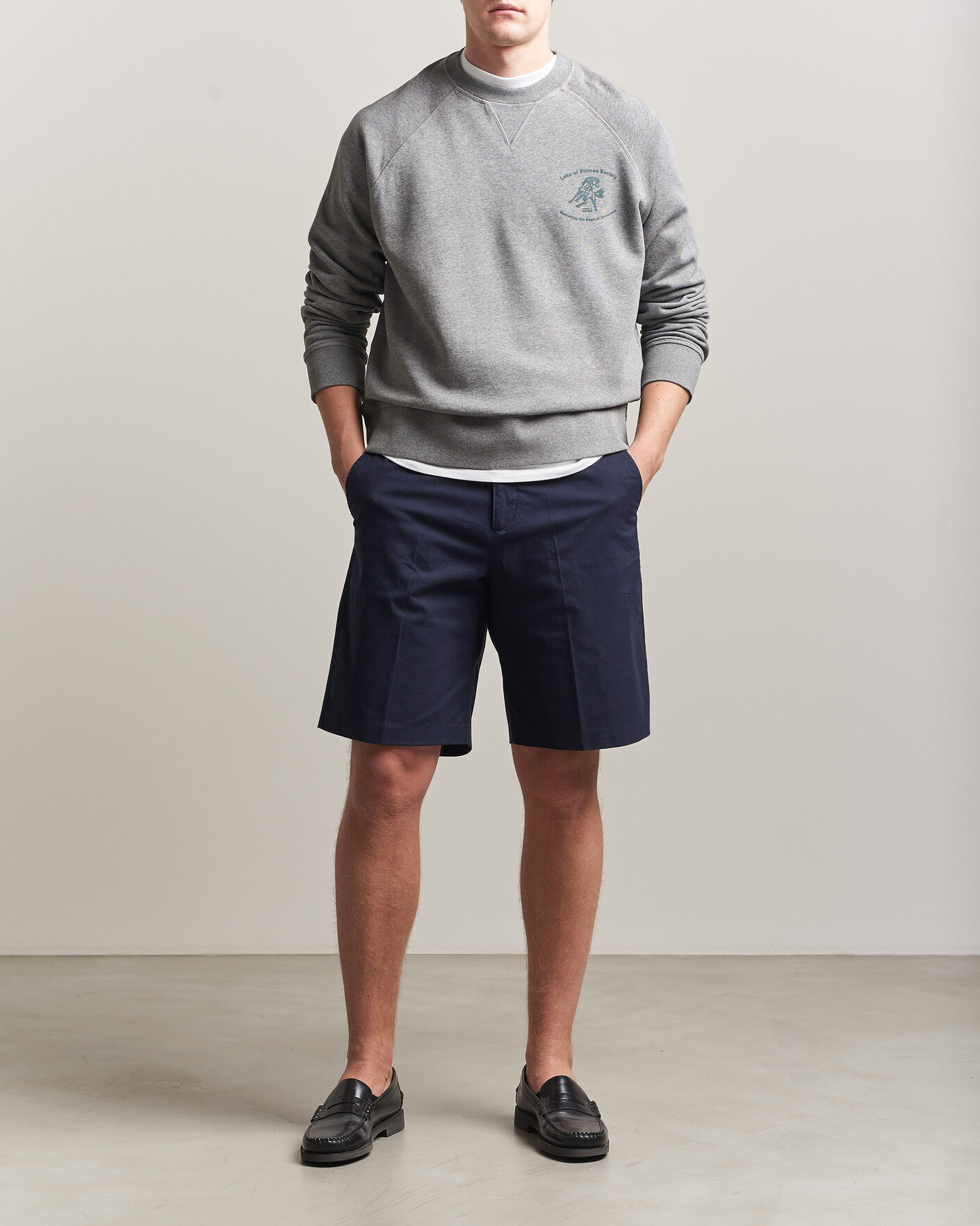 Heren | Truien | Palmes | Lake Raglan Sweatshirt Grey Melange