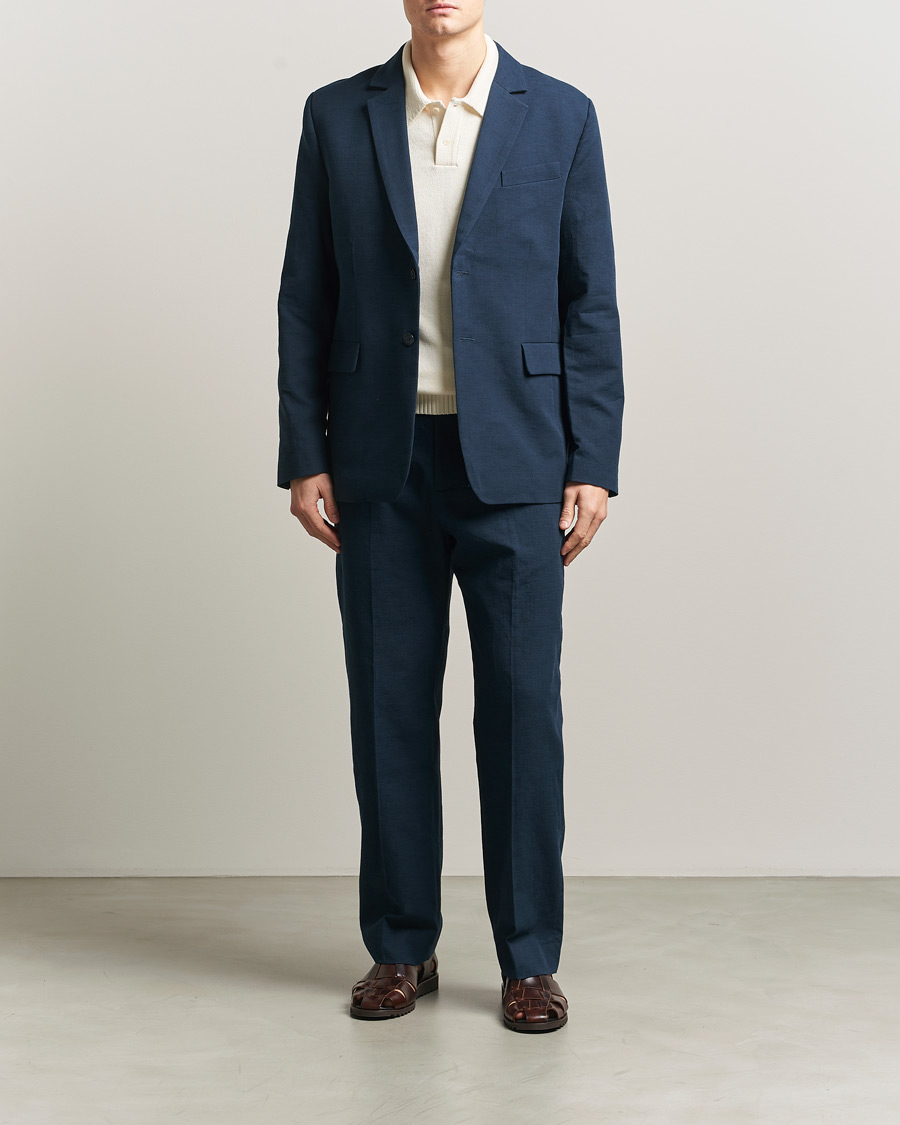 Heren | Blazers | Palmes | Single Breasted Cotton Blazer Navy