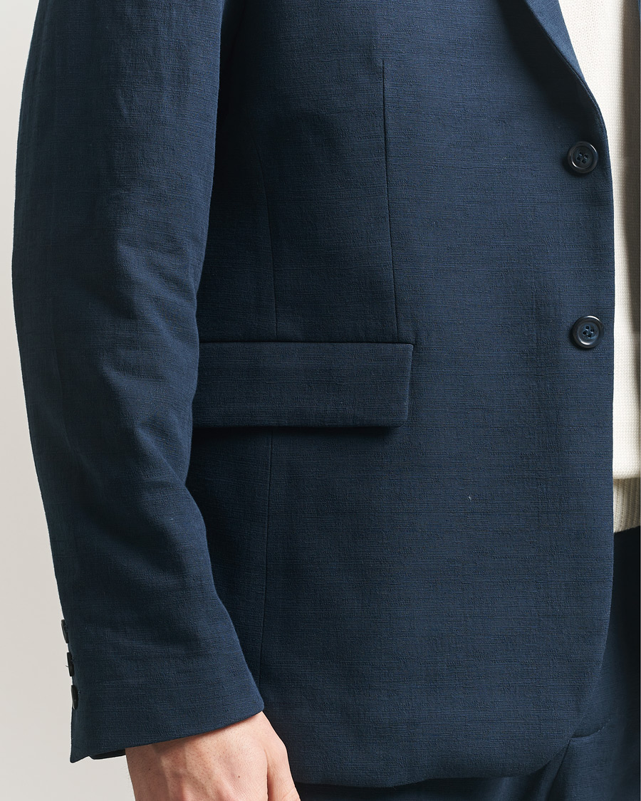 Heren | Blazers | Palmes | Single Breasted Cotton Blazer Navy
