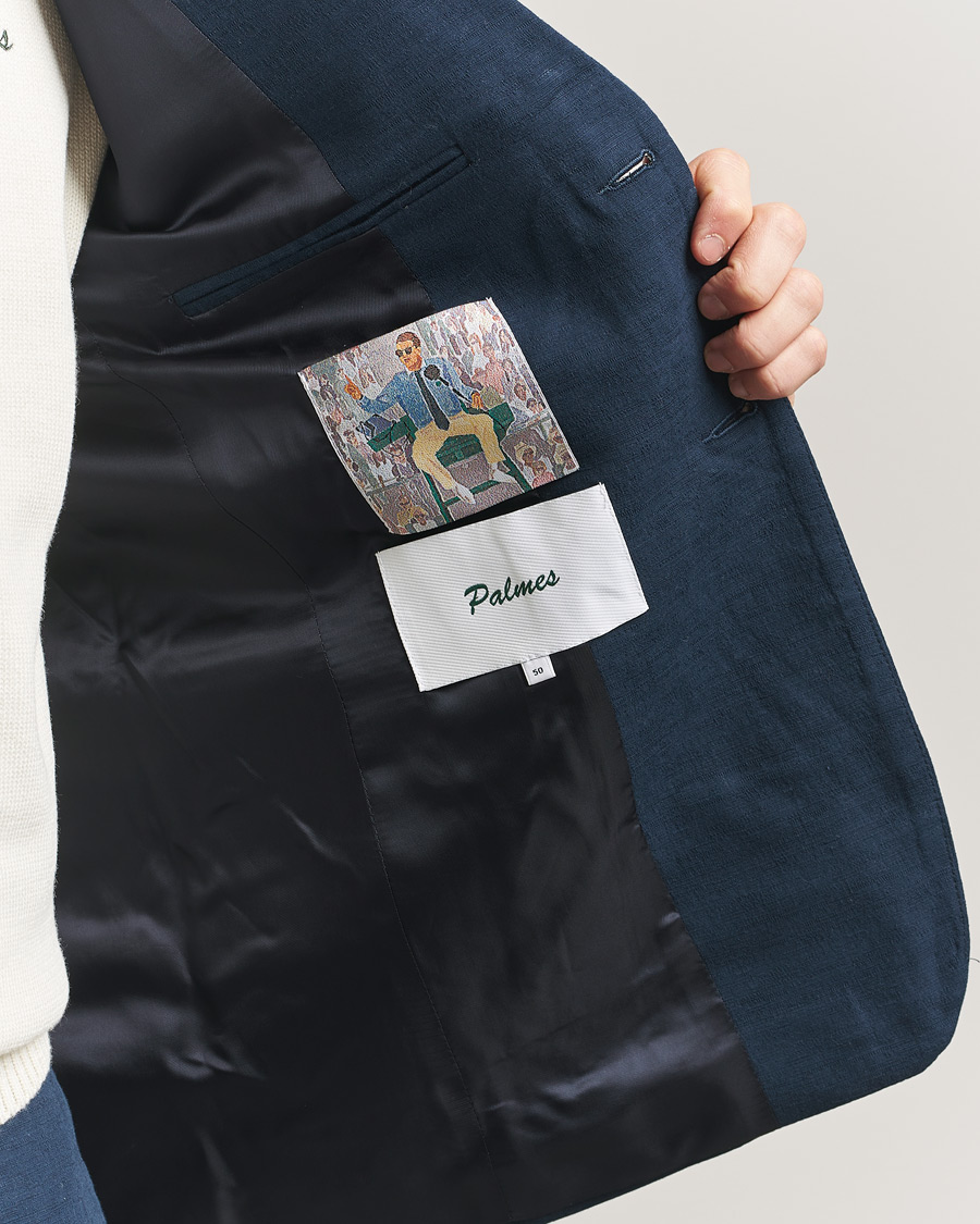 Heren | Blazers | Palmes | Single Breasted Cotton Blazer Navy