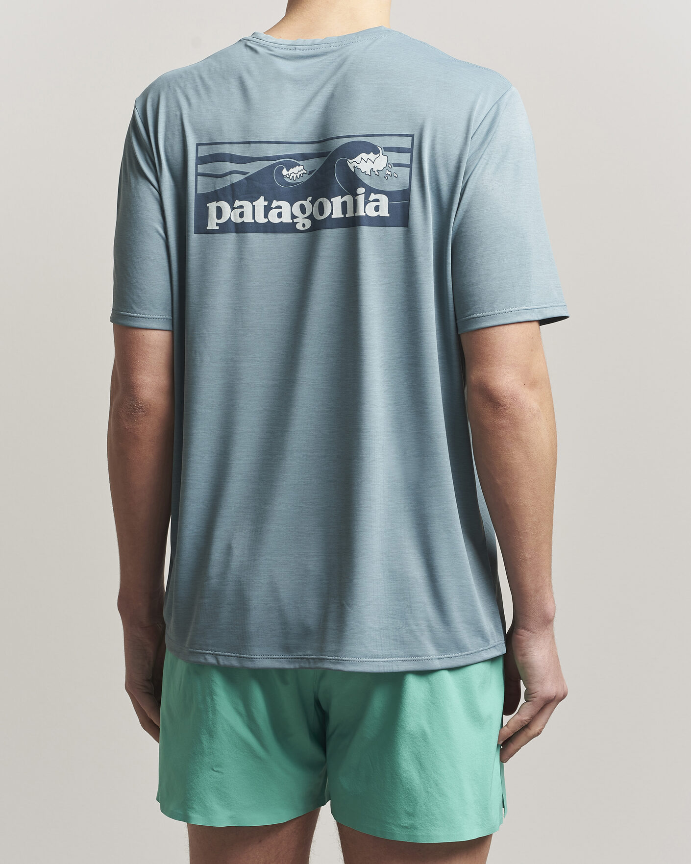 Heren | T-shirts | Patagonia | Cap Cool Daily Logo T-Shirt Blue Sage