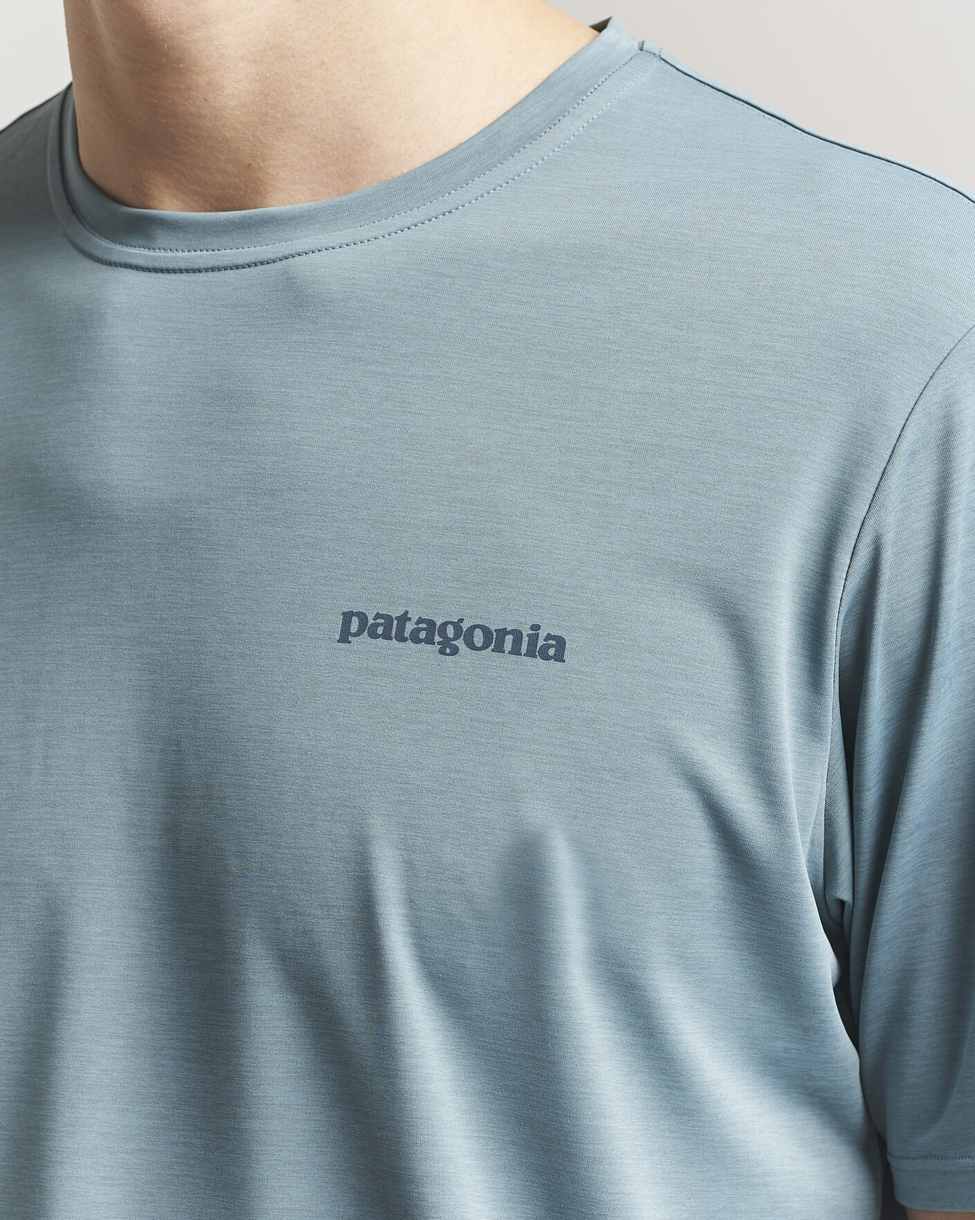 Heren | T-shirts | Patagonia | Cap Cool Daily Logo T-Shirt Blue Sage