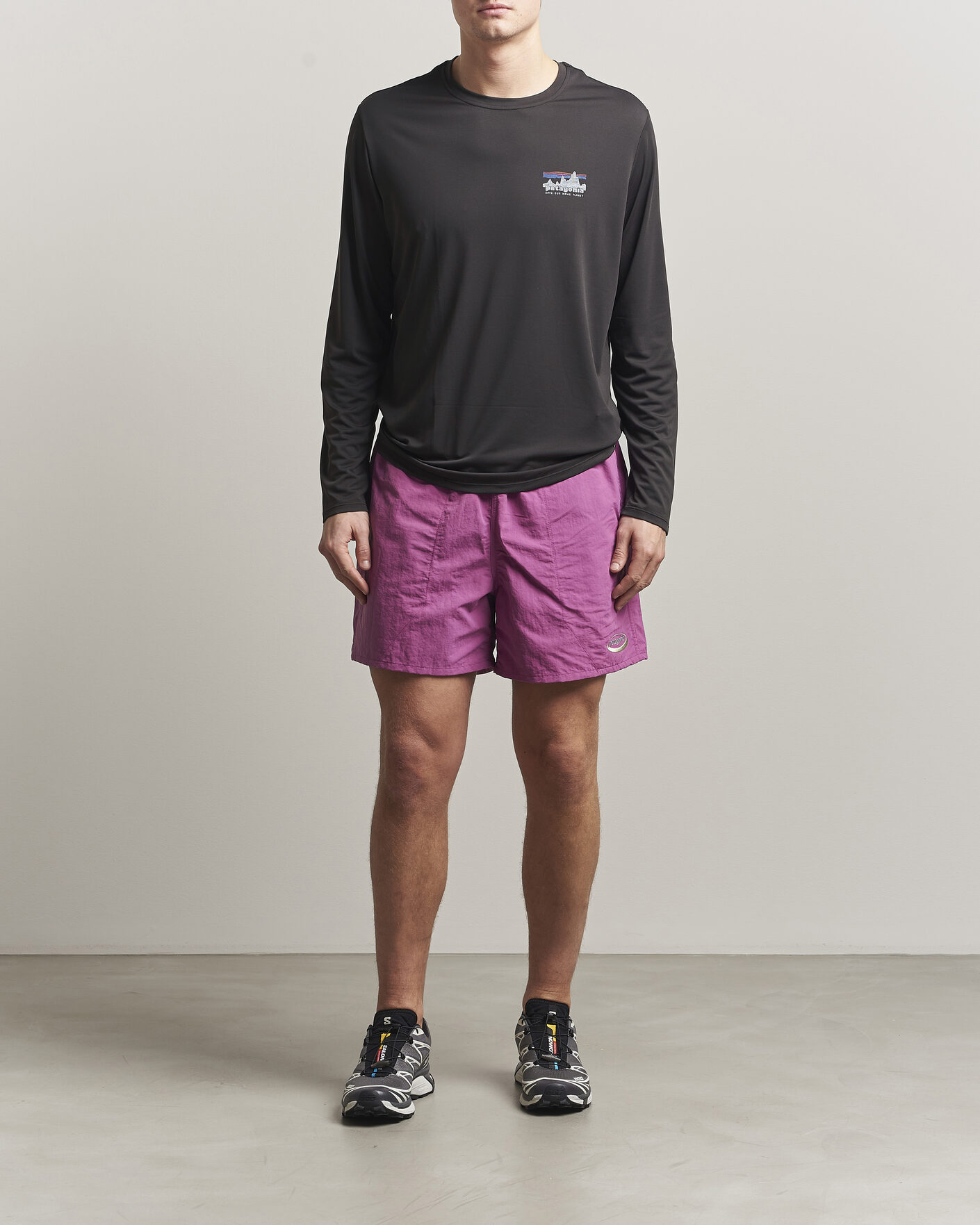 Heren | T-shirts | Patagonia | 73 Skyline Cap Cool Daily Long Sleeve T-Shirt Black