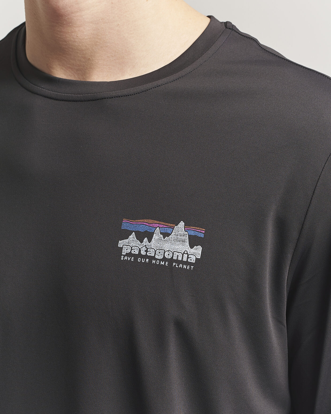 Heren | T-shirts | Patagonia | 73 Skyline Cap Cool Daily Long Sleeve T-Shirt Black