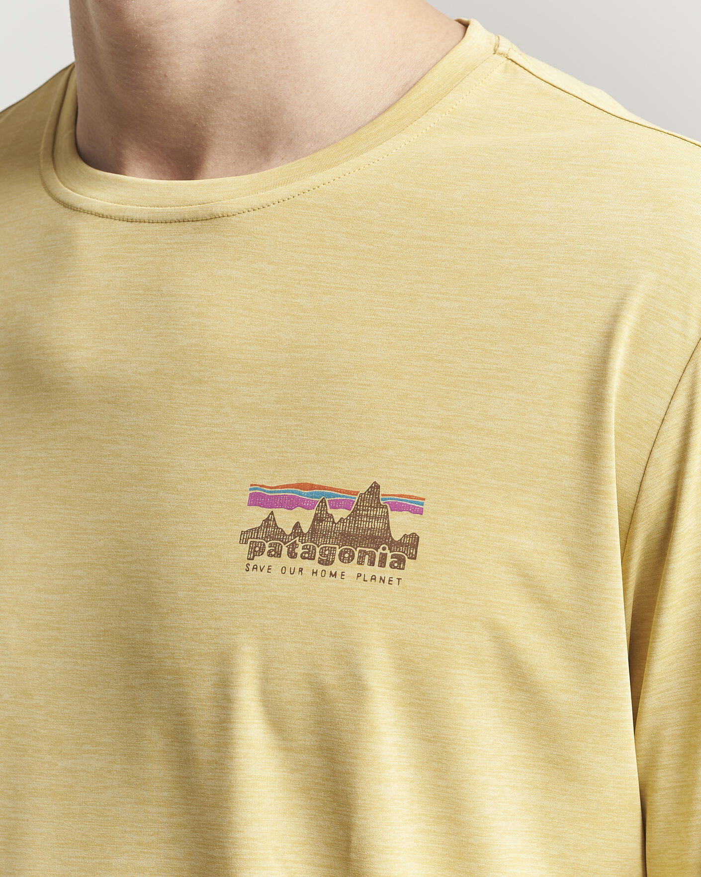 Heren | T-shirts | Patagonia | 73 Skyline Cap Cool Daily Long Sleeve T-Shirt Yellow