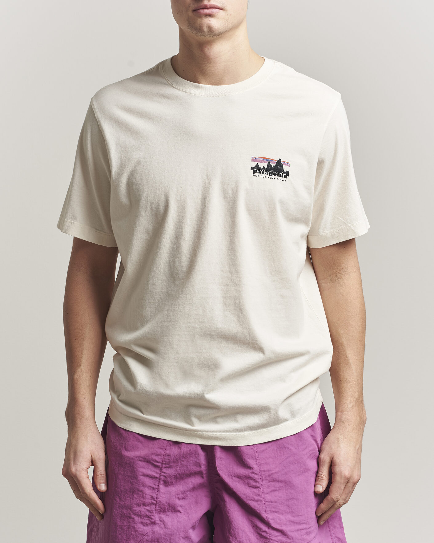 Heren | T-shirts | Patagonia | 73 Skyline Logo T-Shirt Undyed Natural