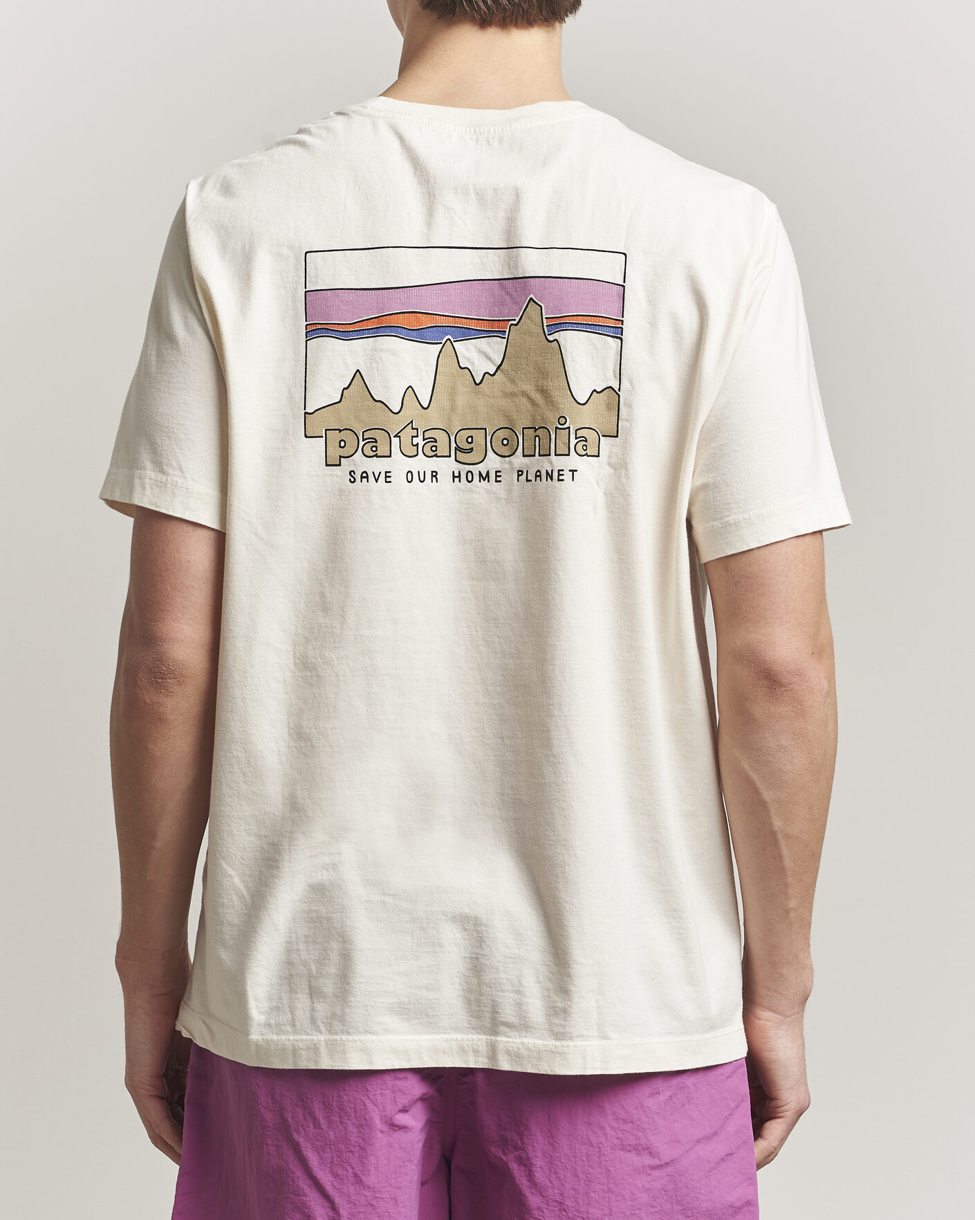 Heren | T-shirts | Patagonia | 73 Skyline Logo T-Shirt Undyed Natural
