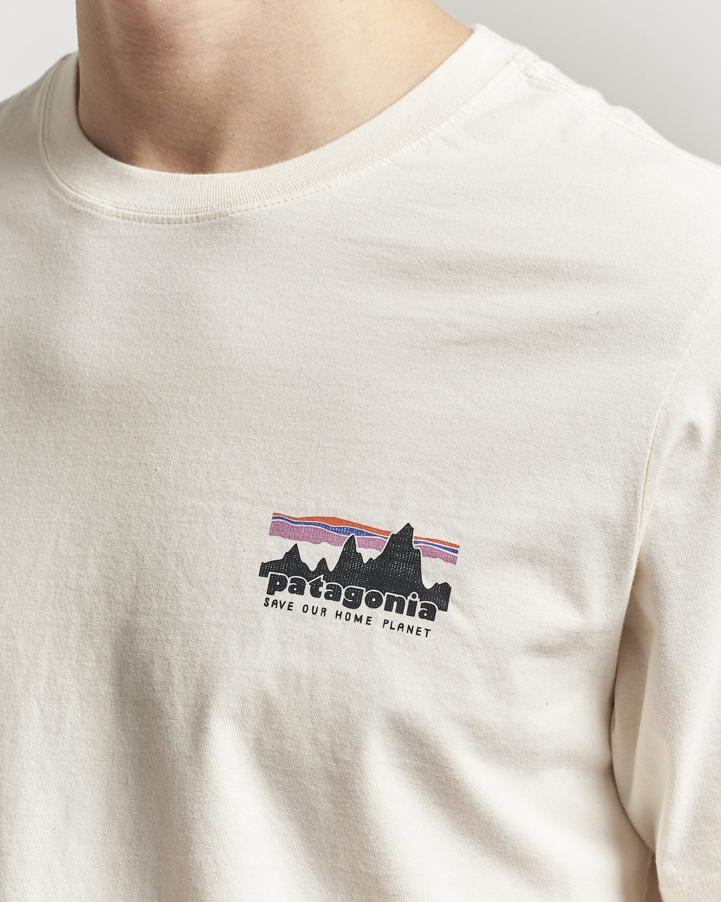 Heren | T-shirts | Patagonia | 73 Skyline Logo T-Shirt Undyed Natural