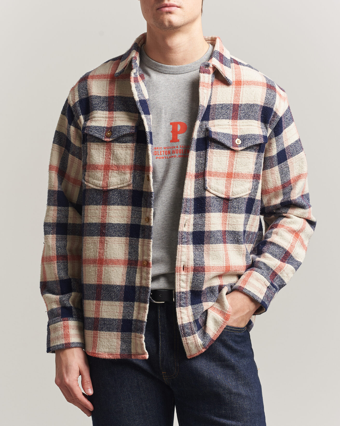 Heren | Overhemden | Pendleton | Big Pocket Shirt Silver Lining