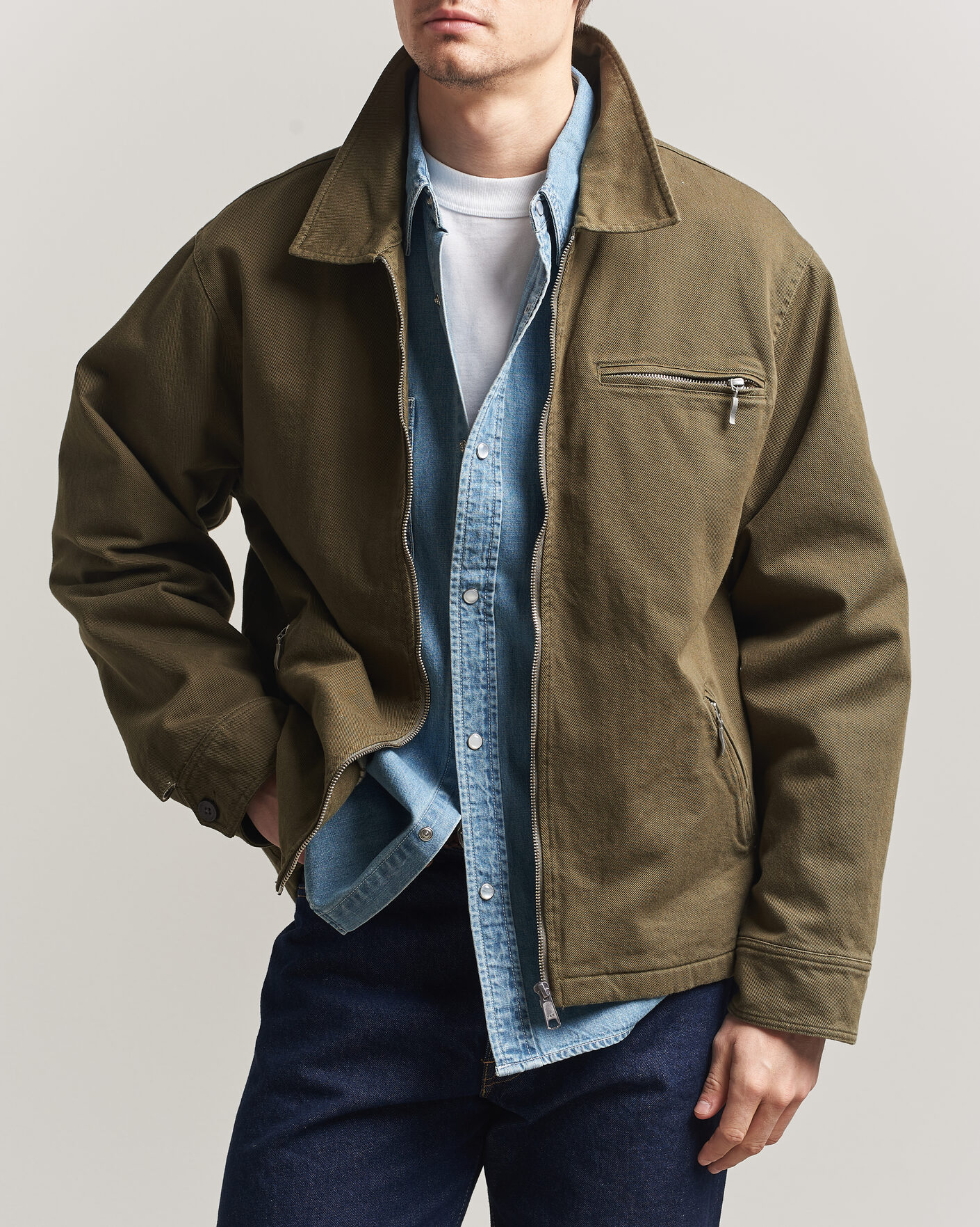 Heren | Jassen | Pendleton | Blandet Lined Bomber Jacket Sage