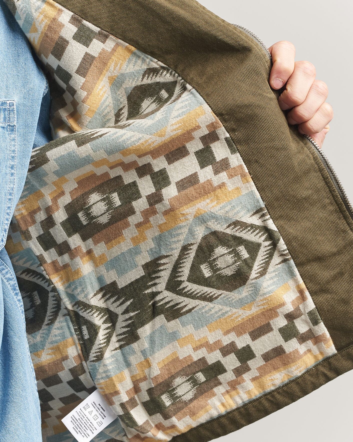 Heren | Jassen | Pendleton | Blandet Lined Bomber Jacket Sage