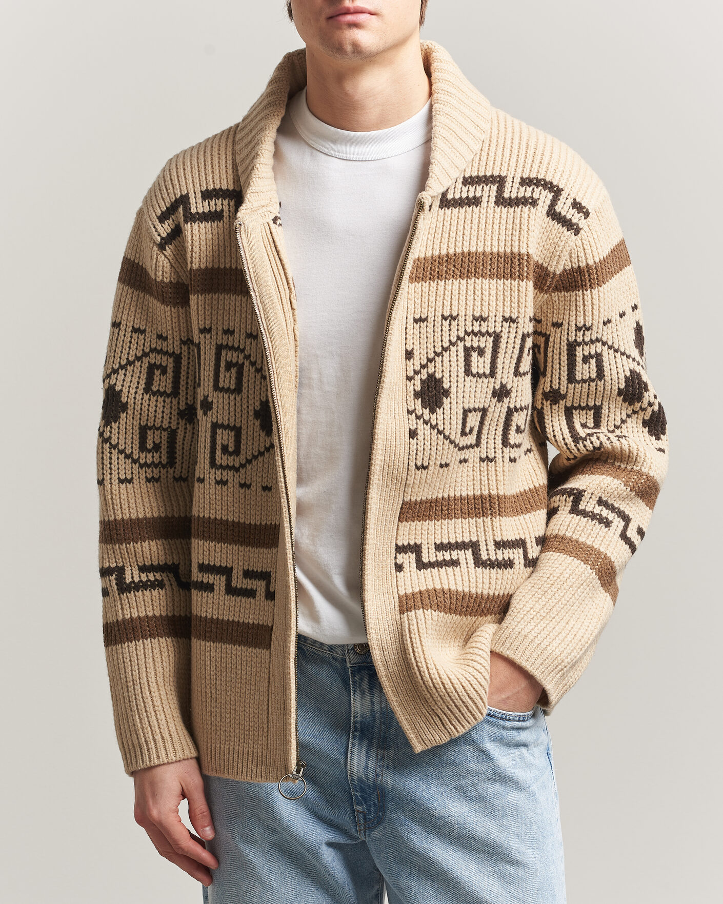 Heren | Truien | Pendleton | Original Westerley Cardigan Tan/Brown