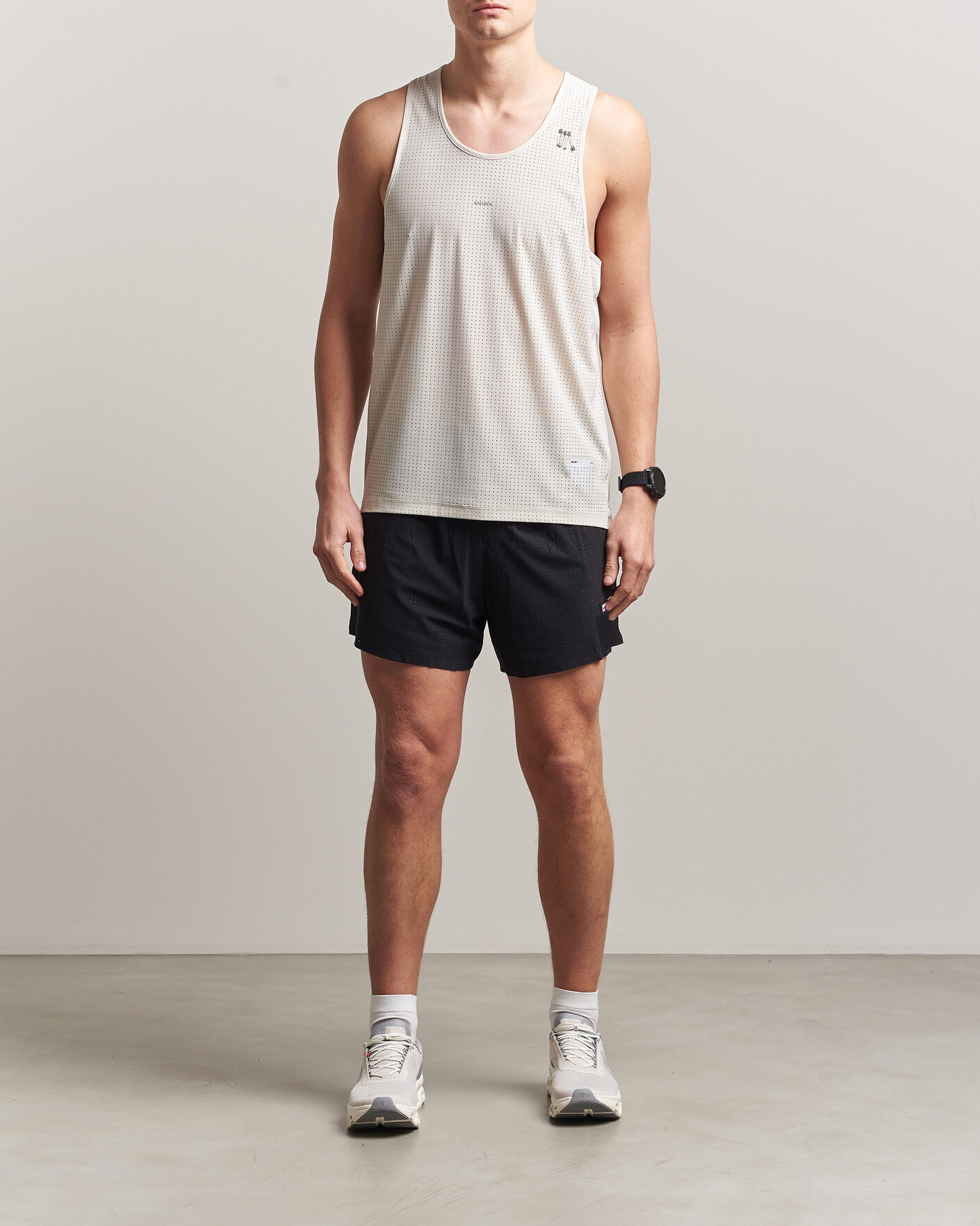 Heren | T-shirts | Satisfy | Space-O Singlet Chalk