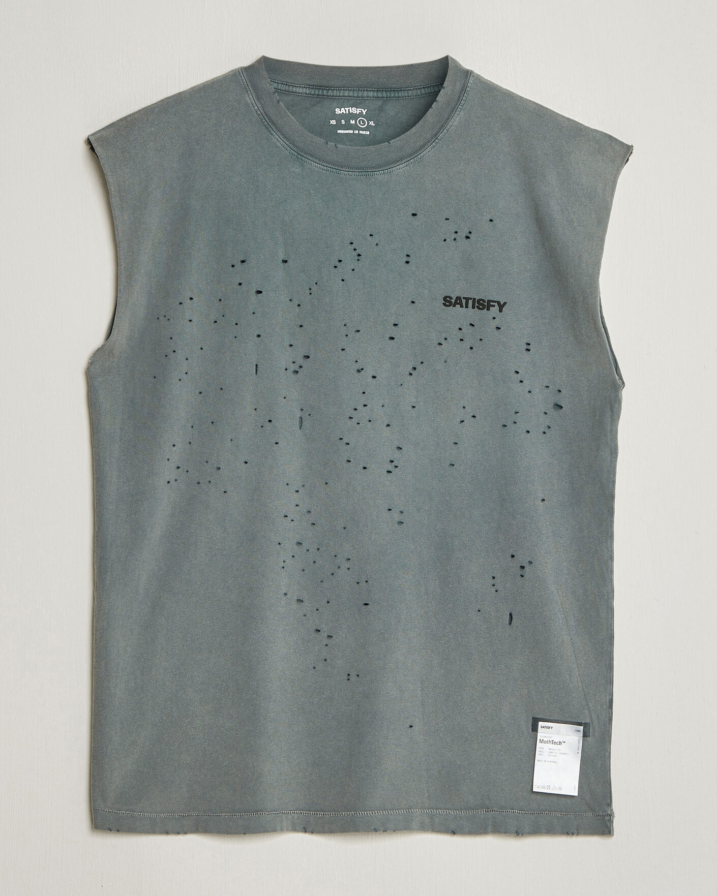 Heren | T-shirts | Satisfy | MothTech Muscle Tee Faded Black