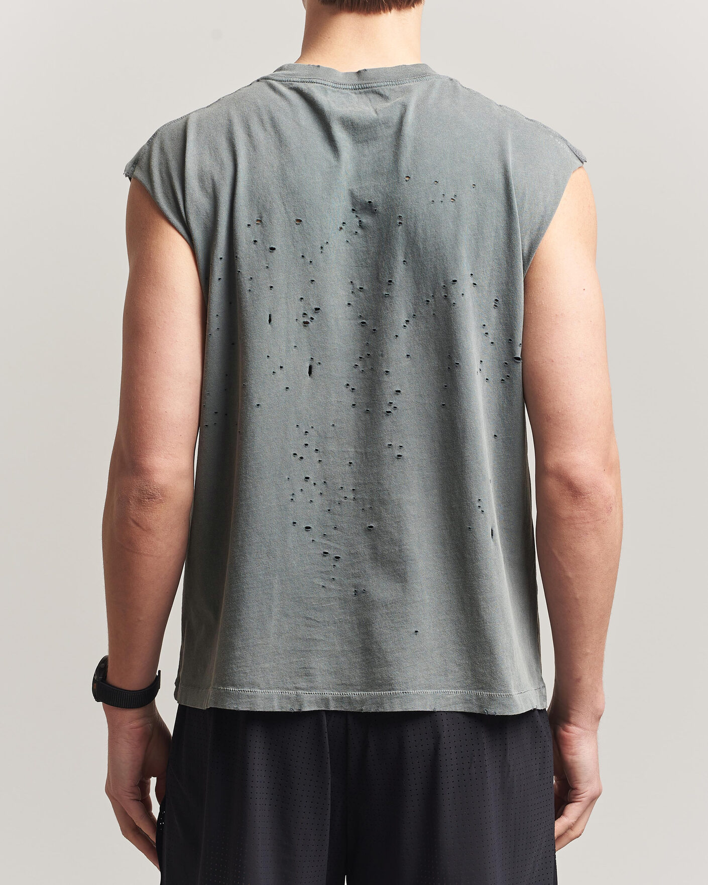 Heren | T-shirts | Satisfy | MothTech Muscle Tee Faded Black