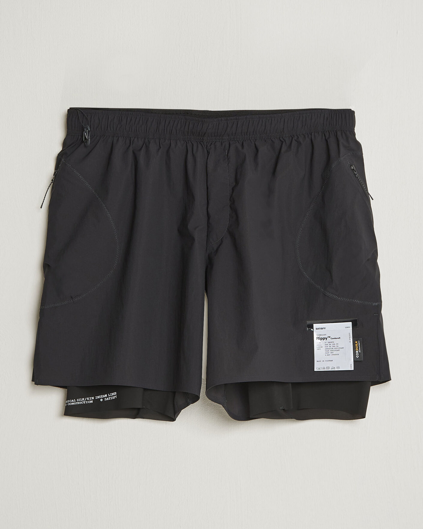 Heren | Korte broek | Satisfy | Rippy Cordura 5 Inch Shorts Black