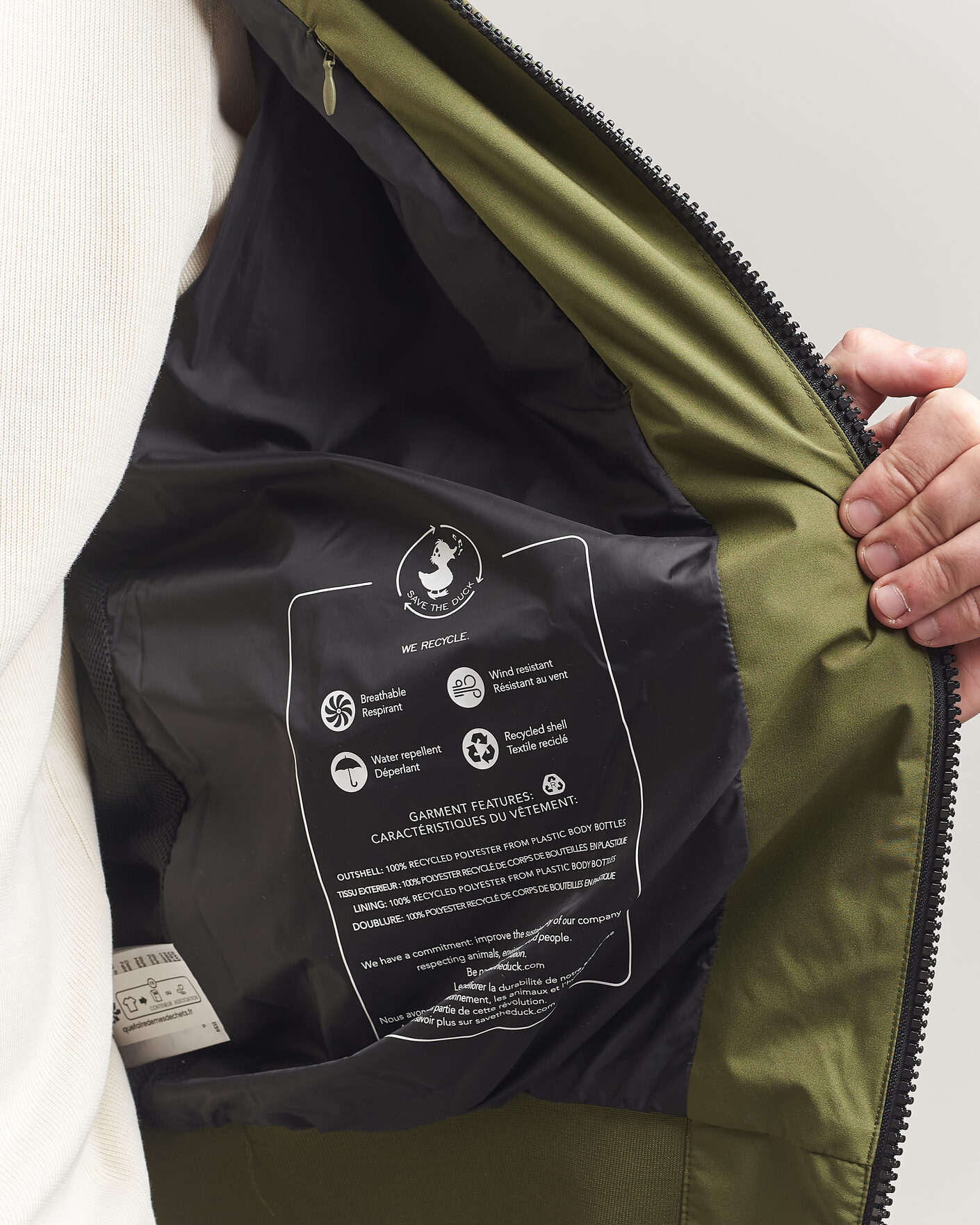 Heren | Jassen | Save The Duck | Finlay Nylon Harrington Jacket Dusty Olive