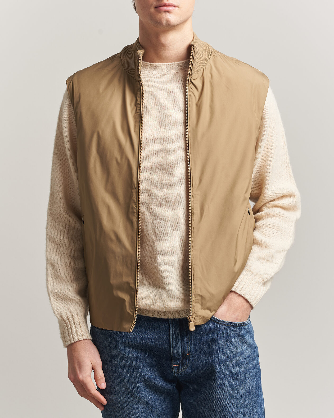 Heren | Gilets | Save The Duck | Orris Hybrid Vest Khaki Brown