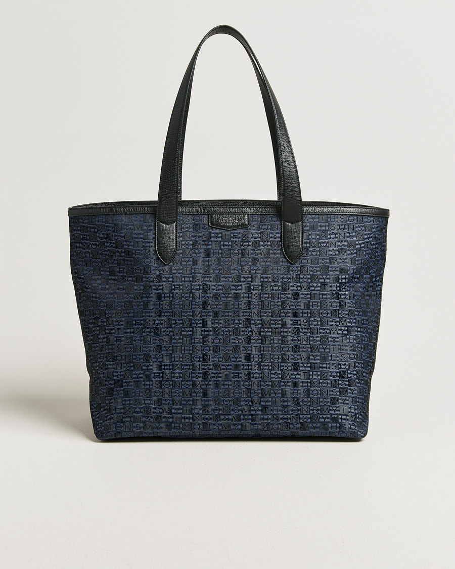 Heren | Tassen | Smythson | Canvas Stamp Tote Navy