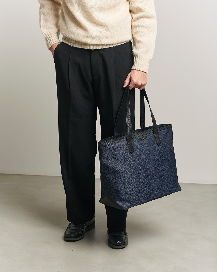 Heren | Tassen | Smythson | Canvas Stamp Tote Navy