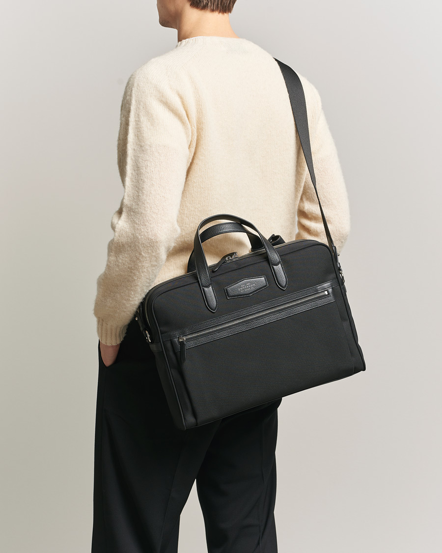 Heren | Tassen | Smythson | Canvas Norton Briefcase Black