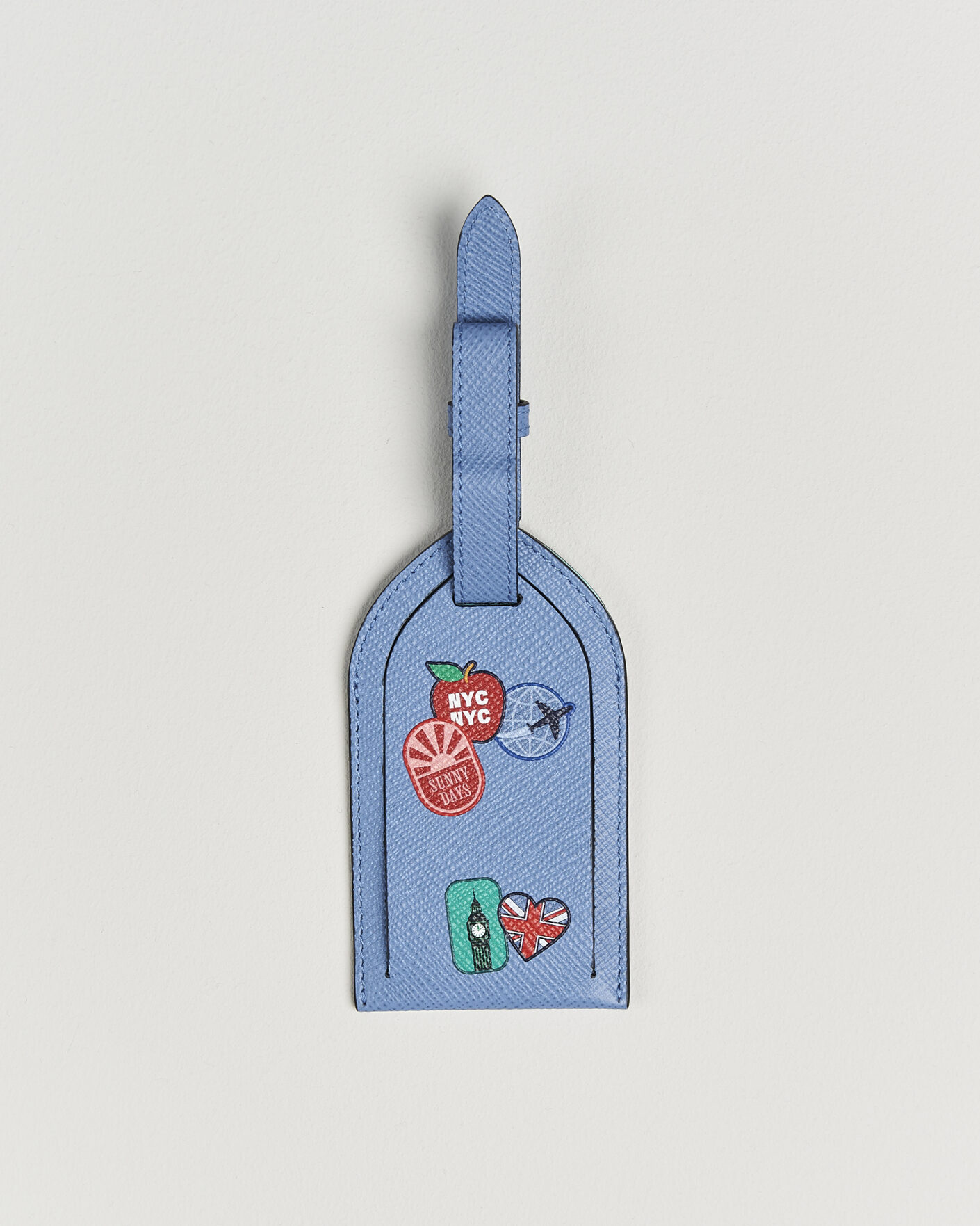 Heren | Thuis | Smythson | Panama Luggage Tag Sticker Nile Blue