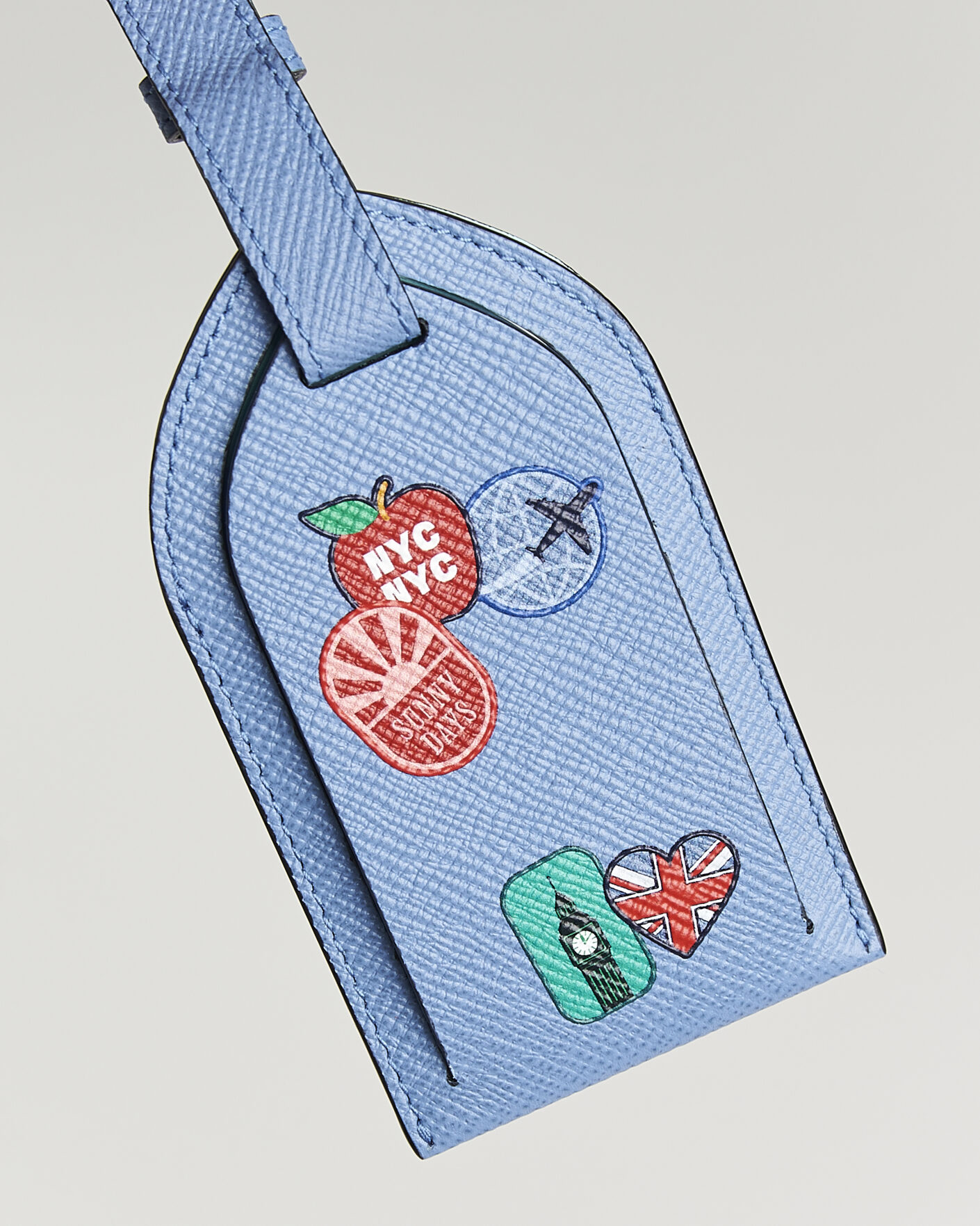 Heren | Thuis | Smythson | Panama Luggage Tag Sticker Nile Blue