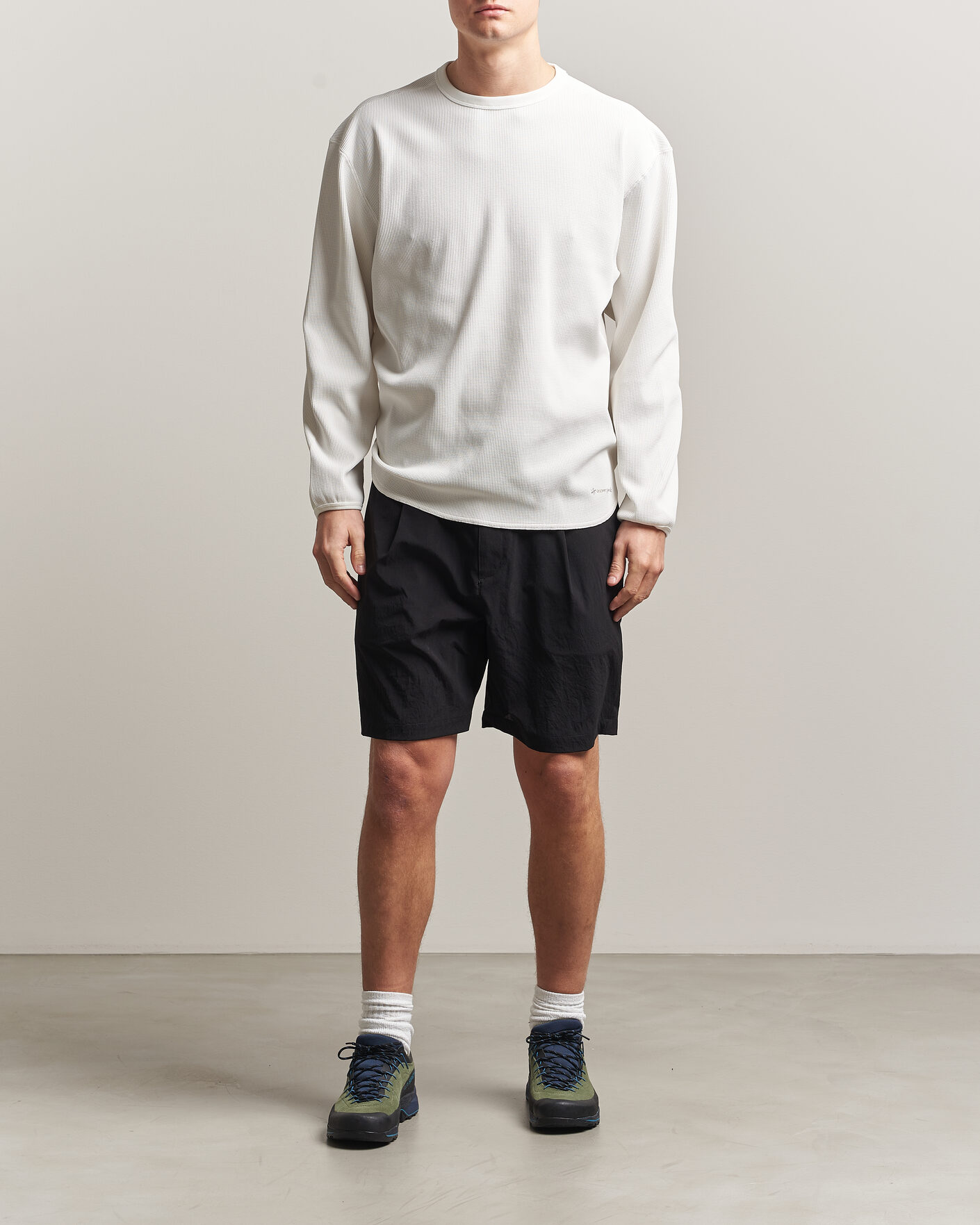 Heren | T-shirts | Snow Peak | Dry Waffle Long Sleeve T-Shirt Off White