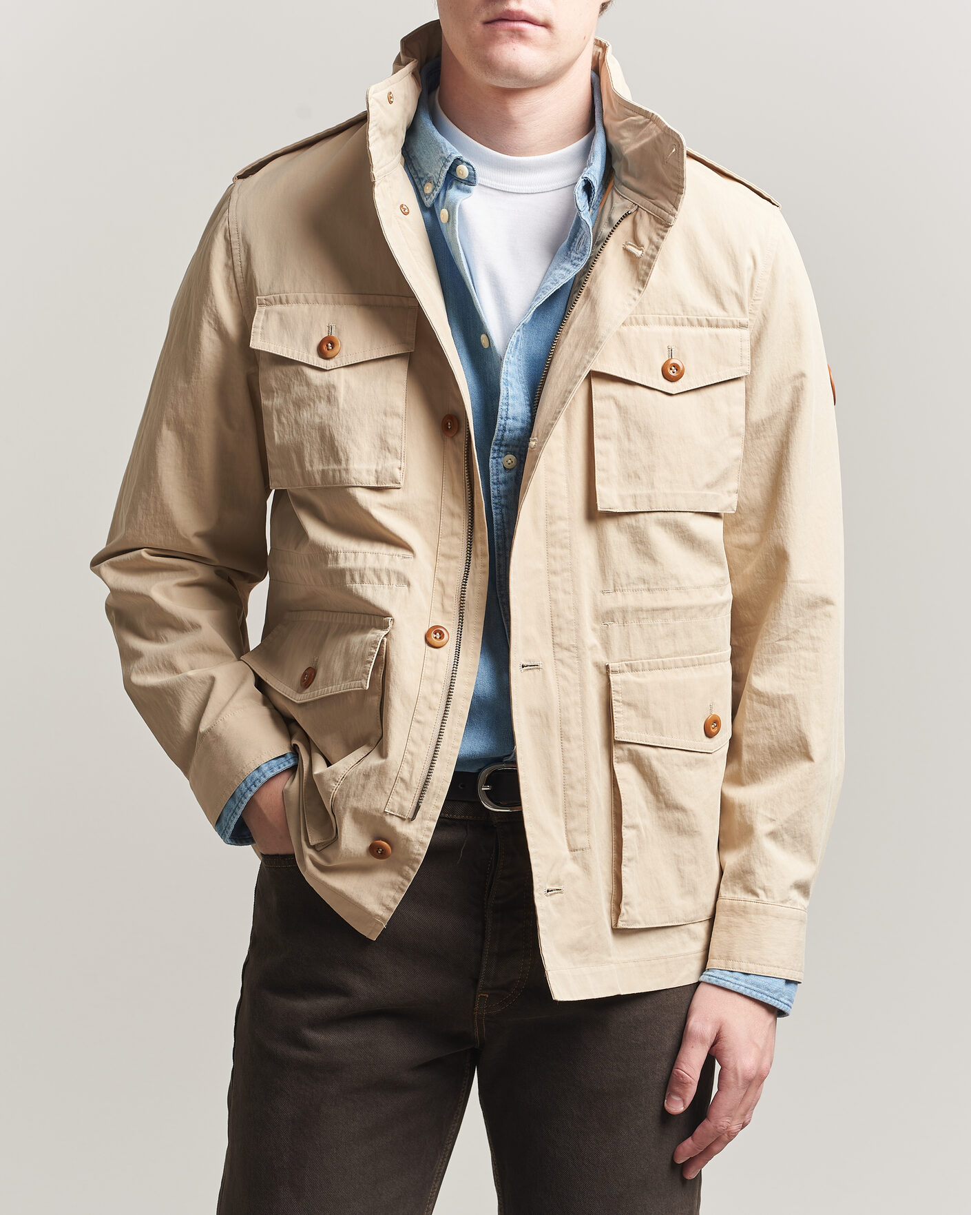 Heren | Jassen | GANT | Cotton Field Jacket Oat Beige