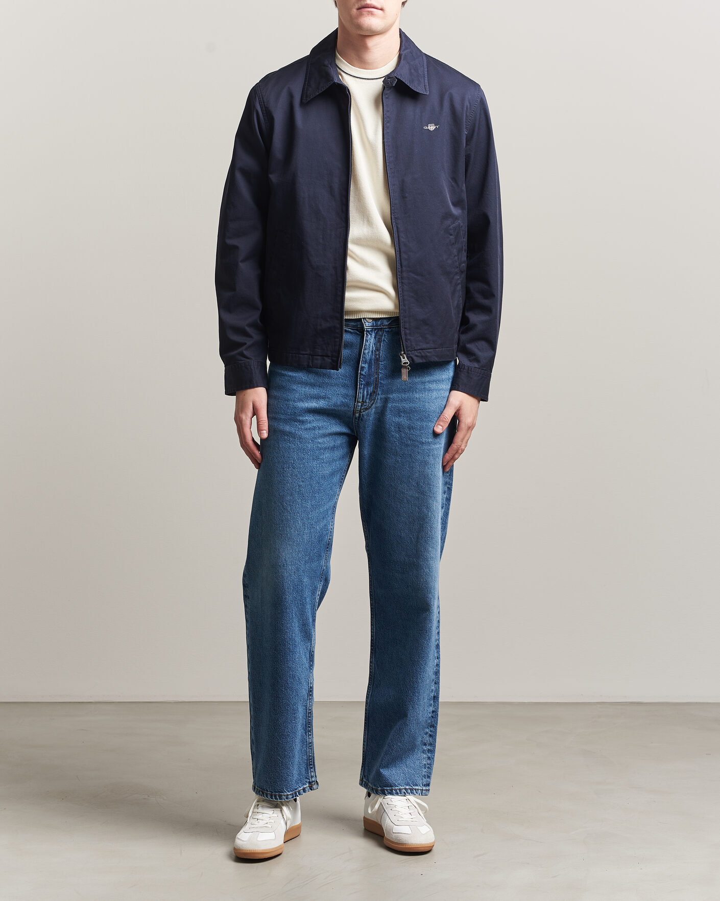 Heren | Jassen | GANT | Cotton Windcheater Jacket Evening Blue