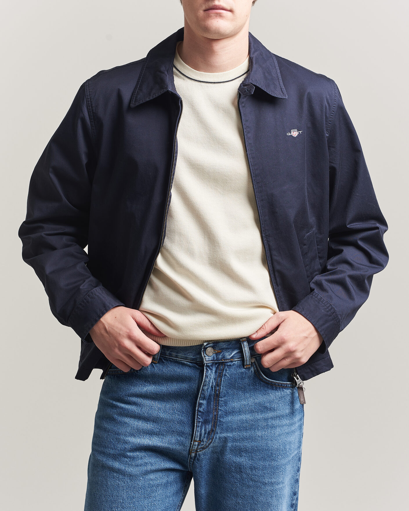 Heren | Jassen | Gant | Cotton Windcheater Jacket Evening Blue
