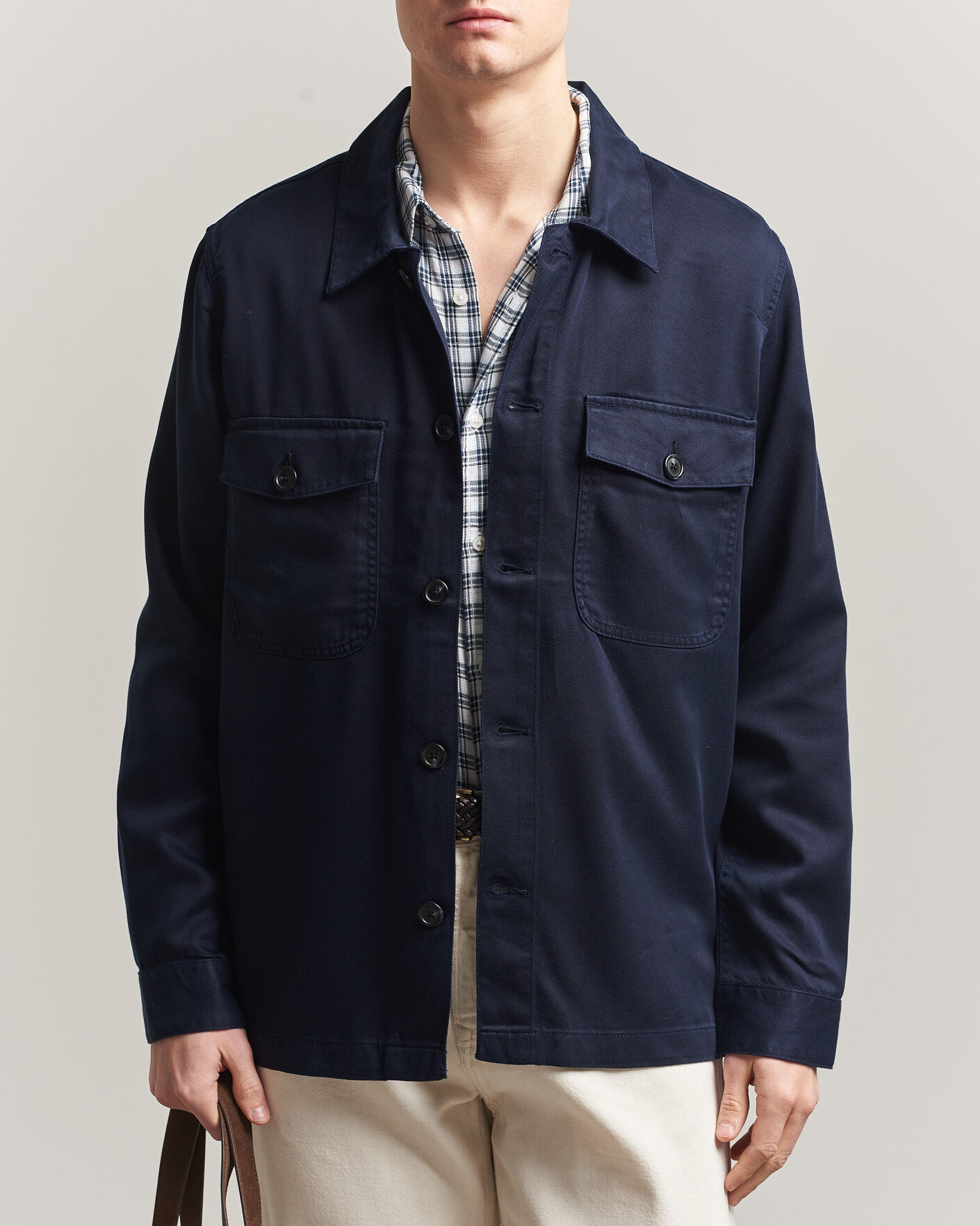 Heren | Overhemden | Gant | Regular Fit Lyocell Overshirt Evening Blue
